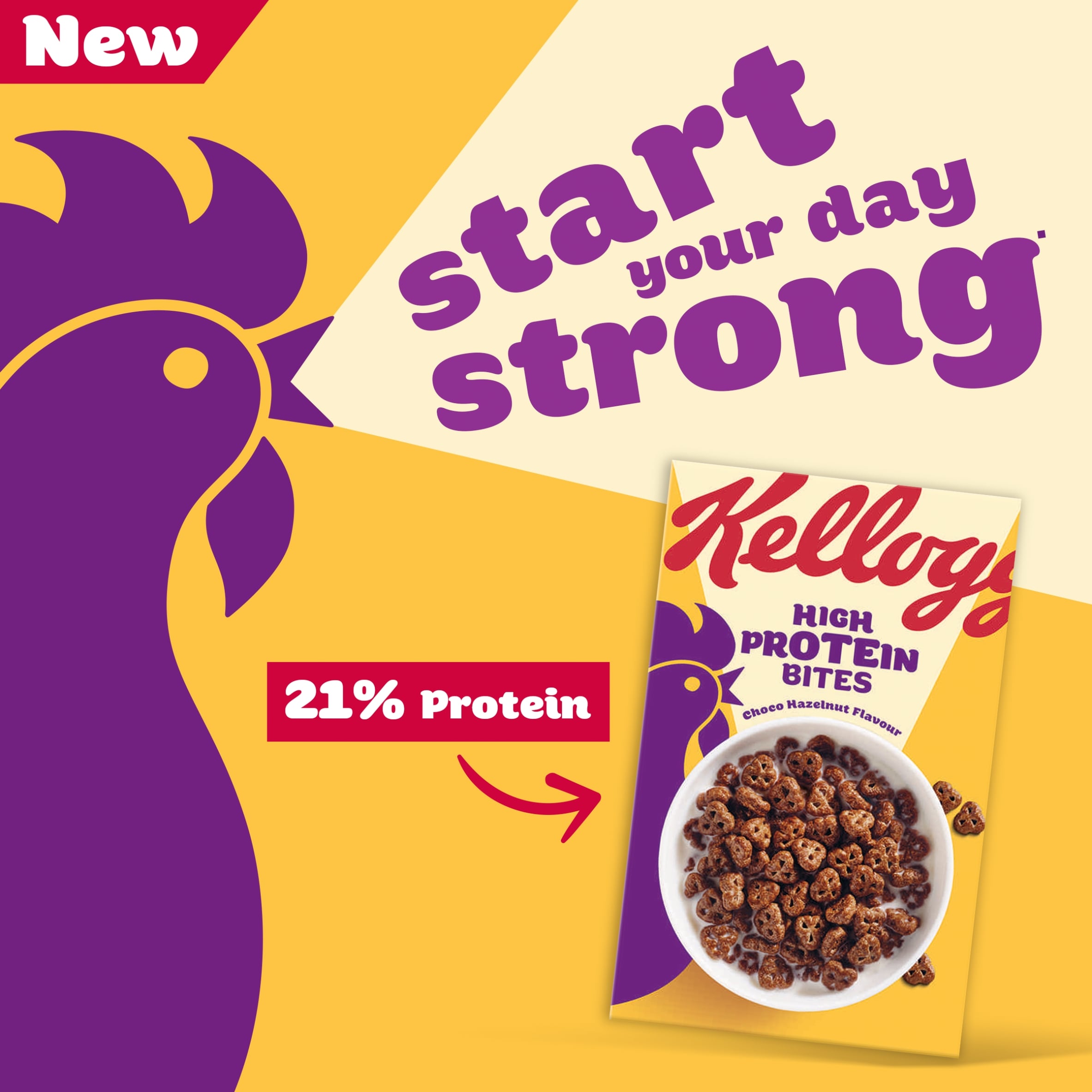 Kellogg's Protein Bites Choco Hazelnut Breakfast Cereal 400g thumbnail 3