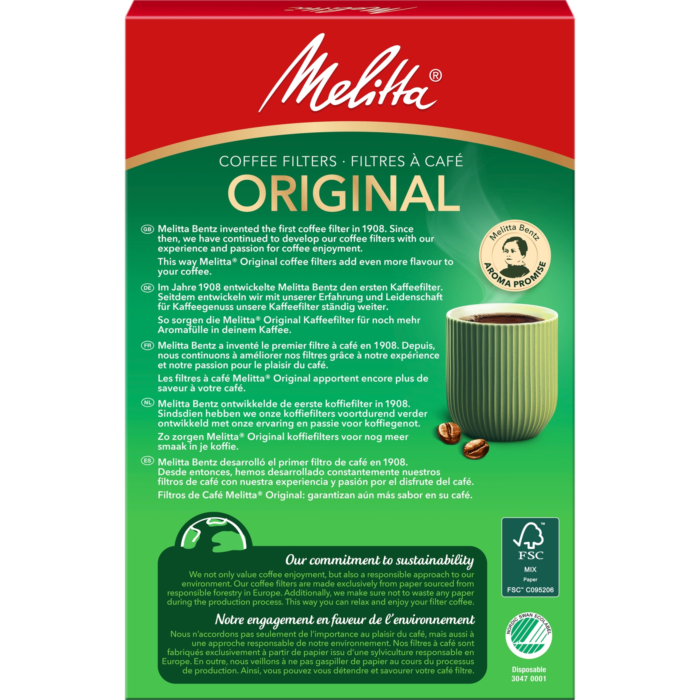 Melitta Coffee Filters Original 1x4 x80 thumbnail 3