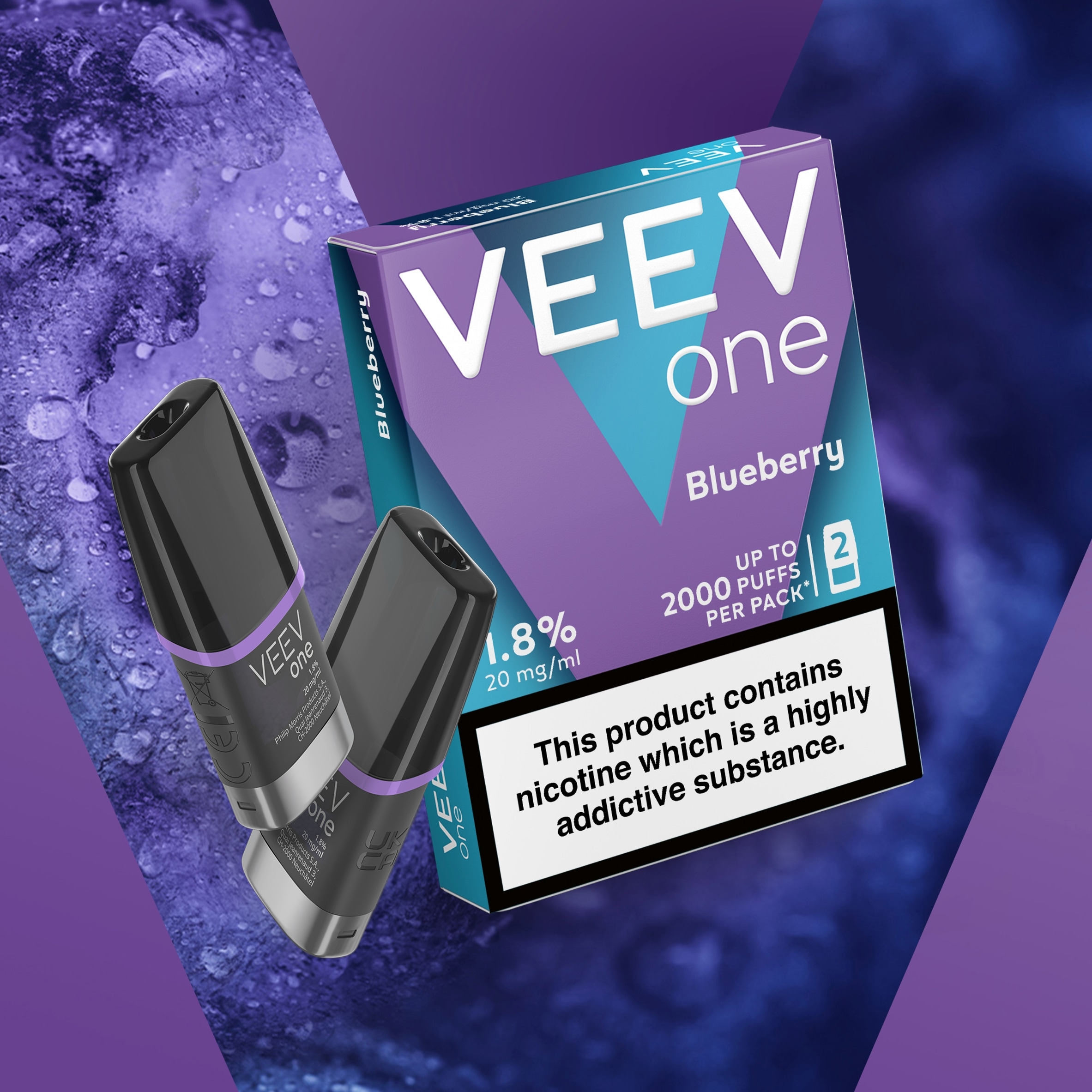 VEEV ONE STARTER KIT Watermelon & Blueberry 20mg/ml 2x2ml thumbnail 2