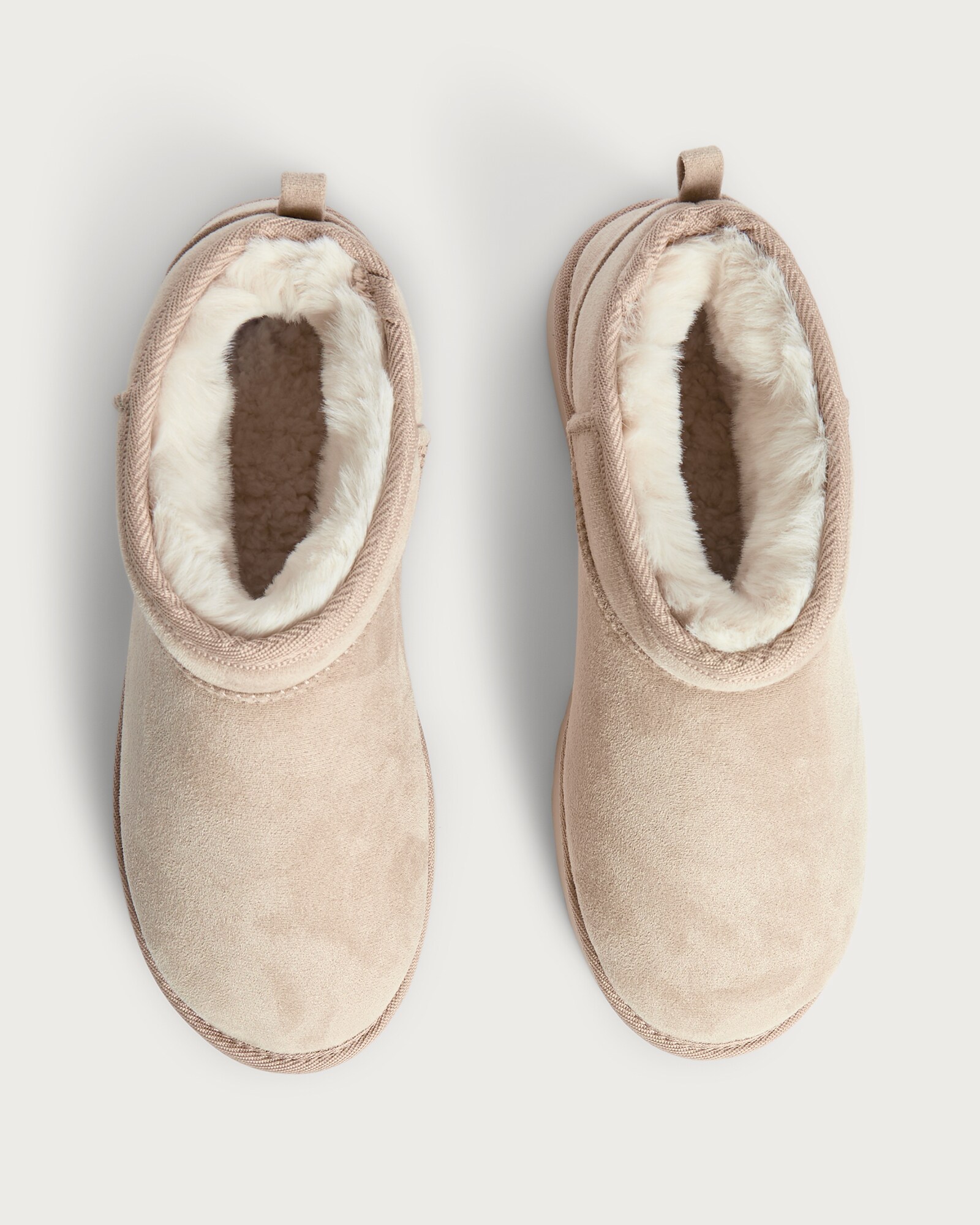 F&F Faux Fur Lined Platform Slippers in Neutral thumbnail 2