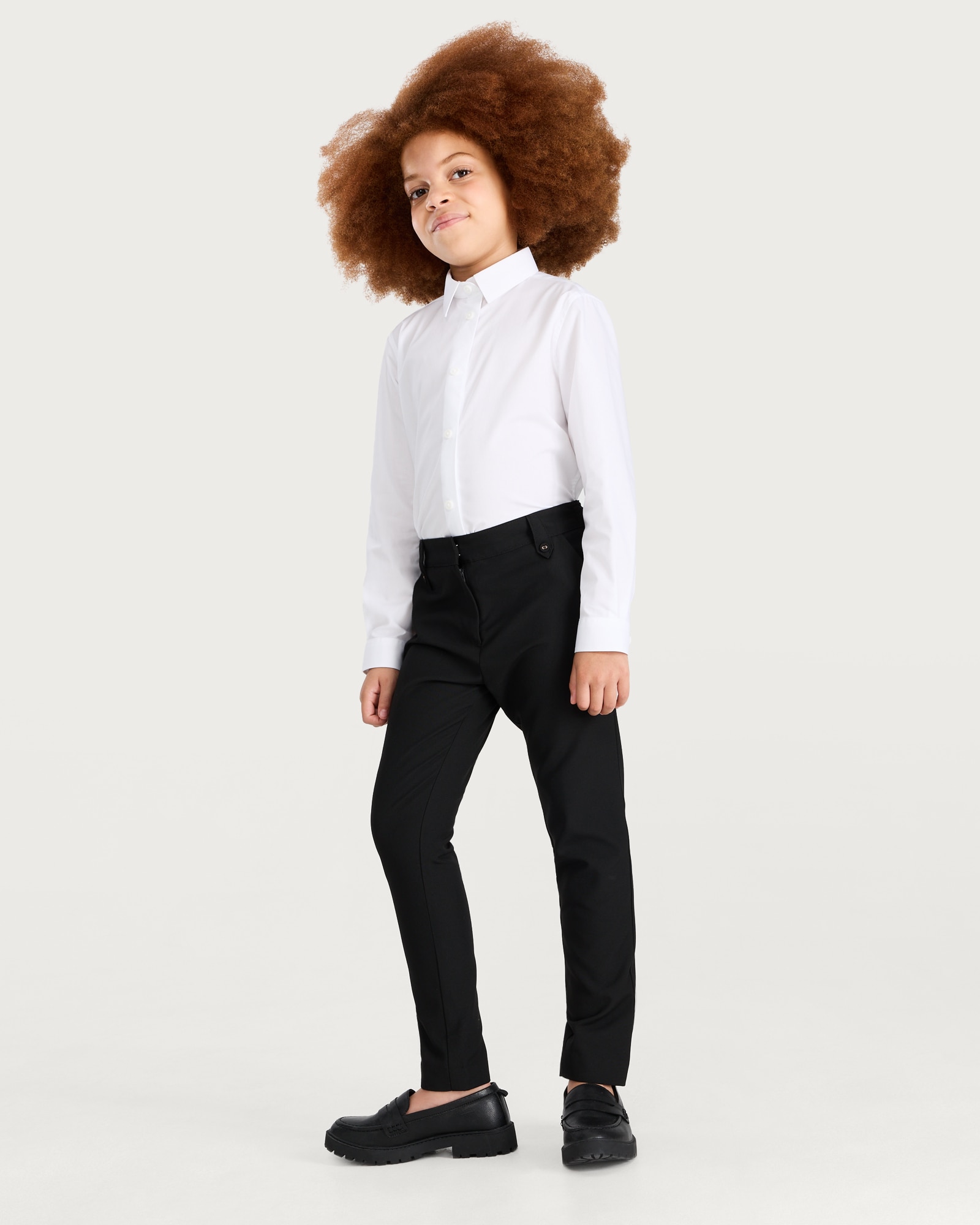 F&F School Girls 2-Pack Regular Fit Trousers in Black