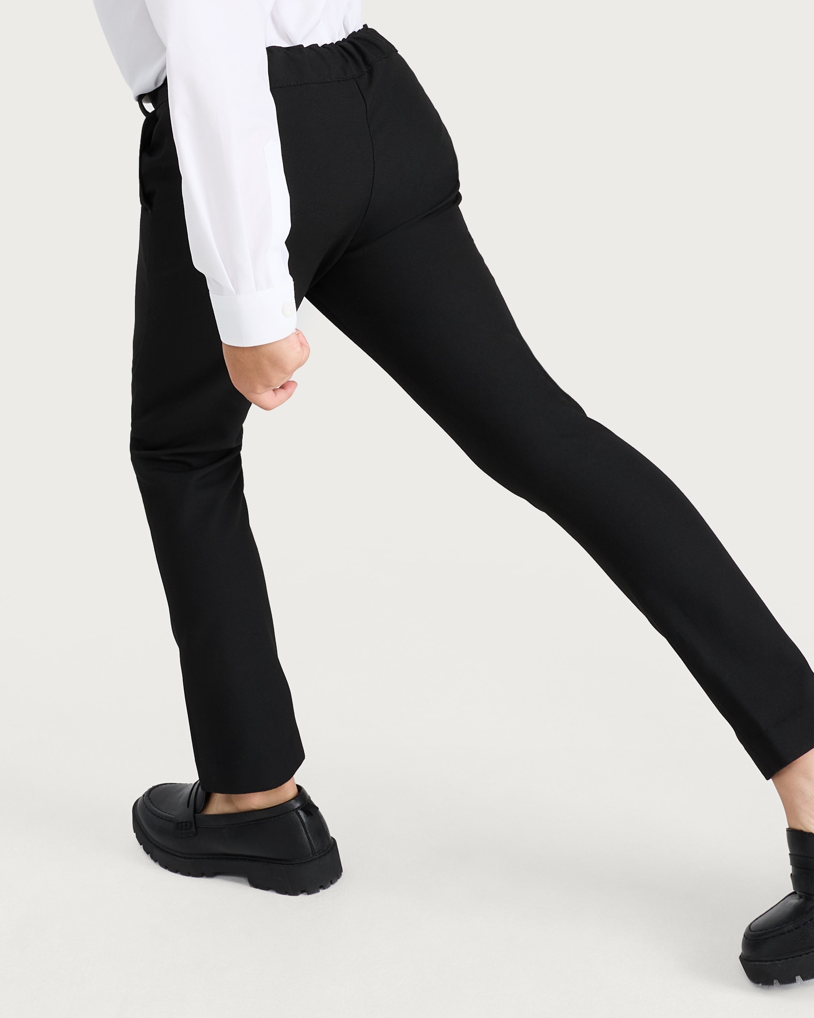 F&F School Girls 2-Pack Regular Fit Trousers in Black thumbnail 3