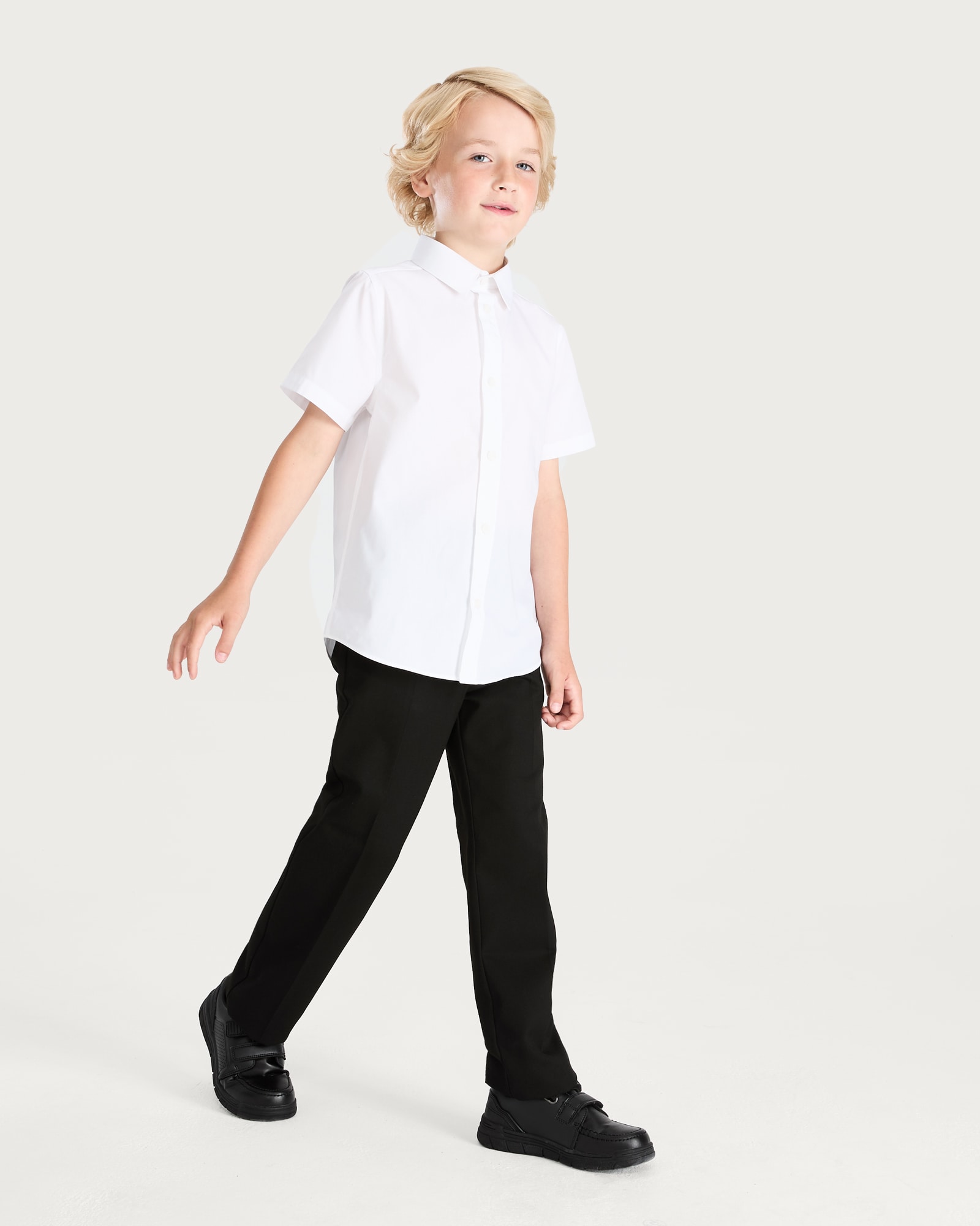 F&F School Boys 2-Pack Regular Fit Trousers in Black