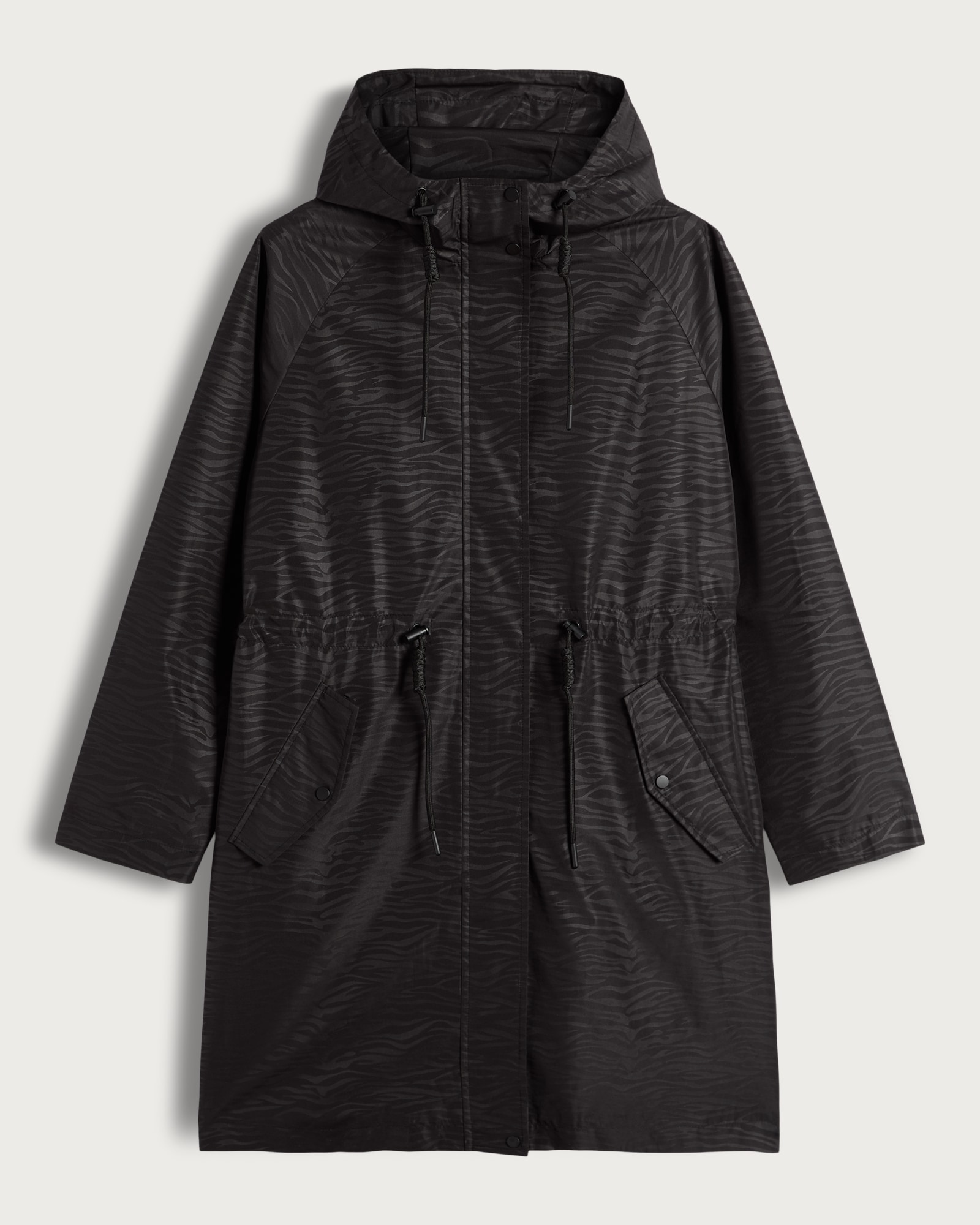 F&F Animal Print Shower Resistant Hooded Raincoat in Black thumbnail 5