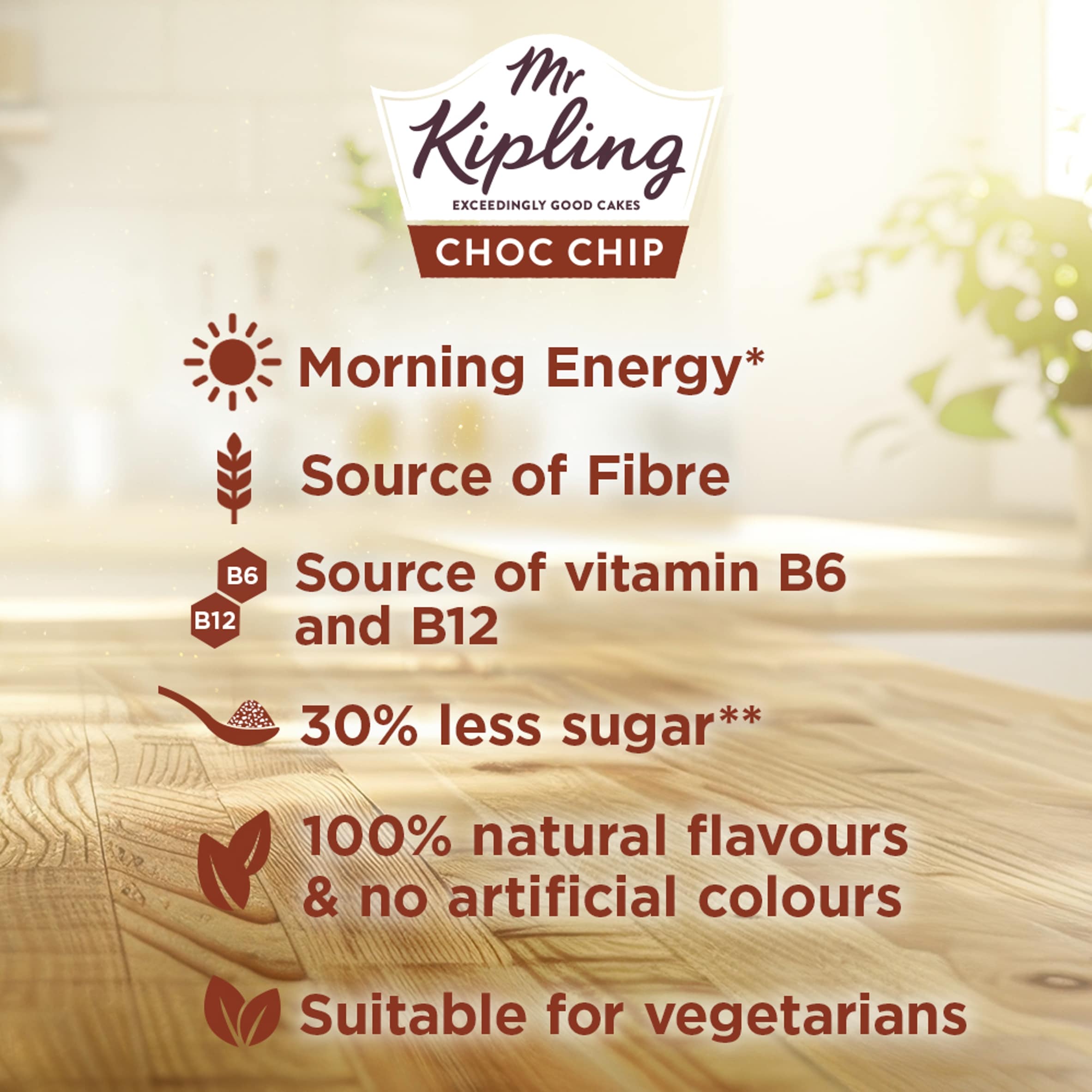 Mr Kipling Breakfast Bakes Chocolate Chip Snack Cakes 4 pack thumbnail 3