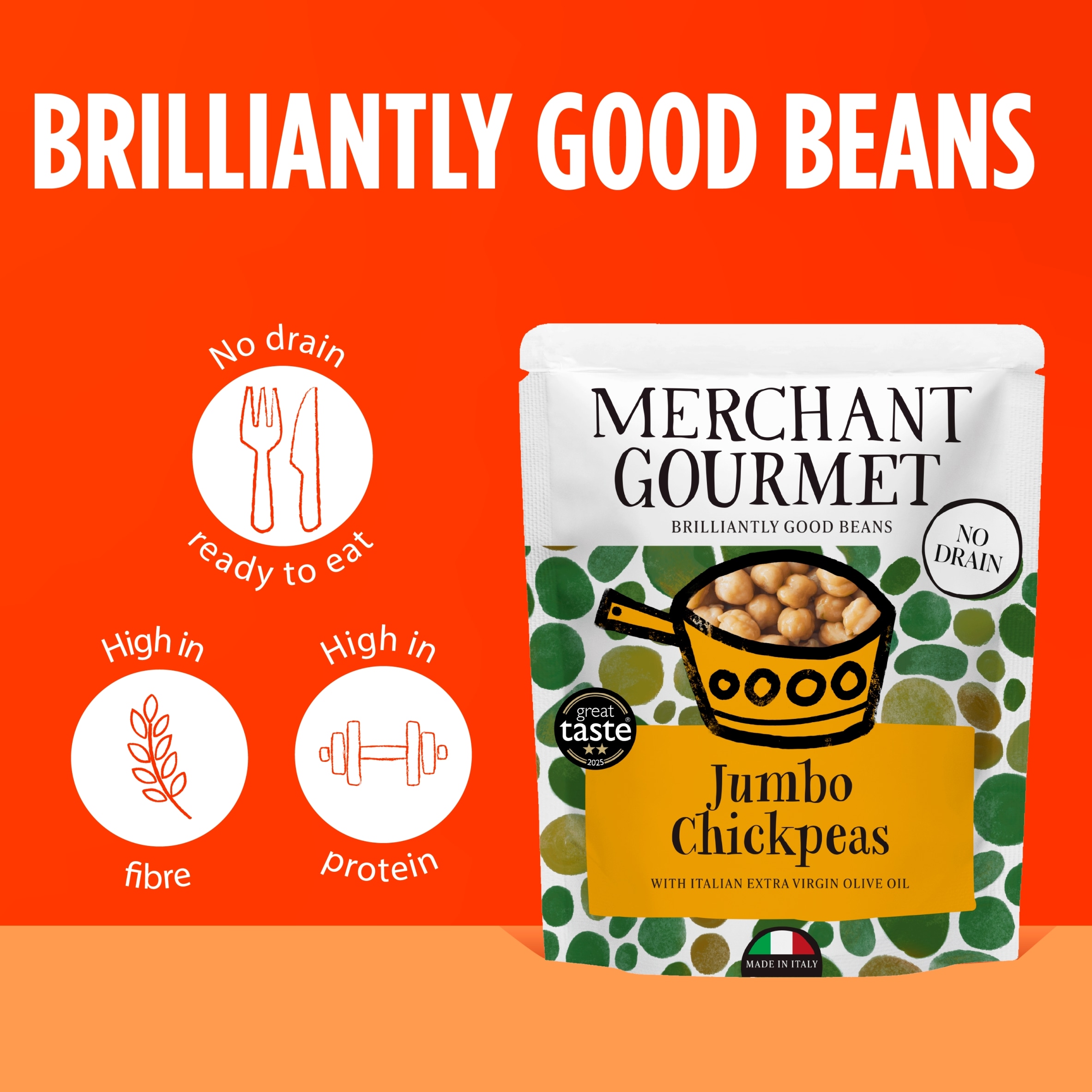 Merchant Gourmet Jumbo Chickpeas 240g thumbnail 3