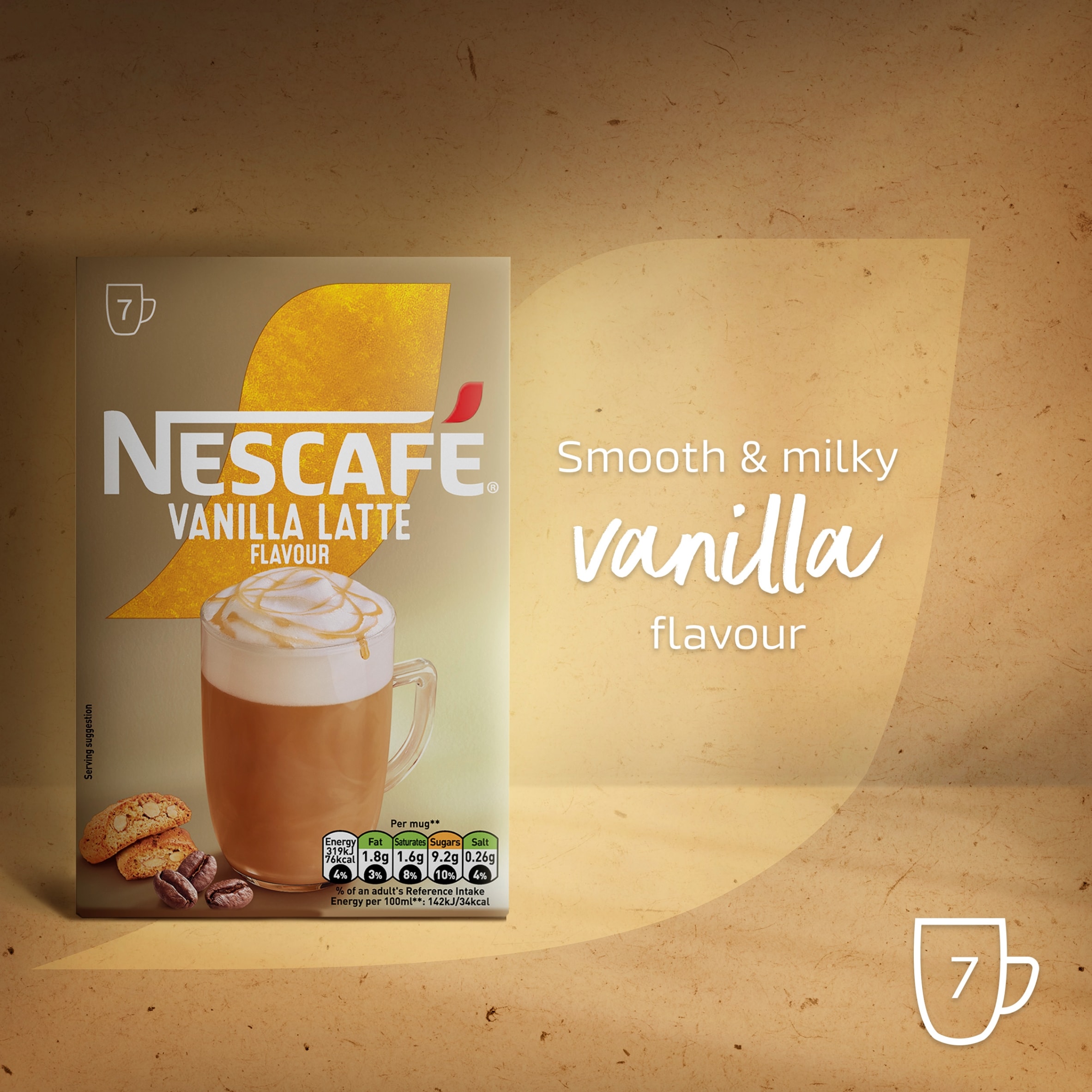 Nescafe Vanilla Latte Instant Coffee 7 Sachets thumbnail 2