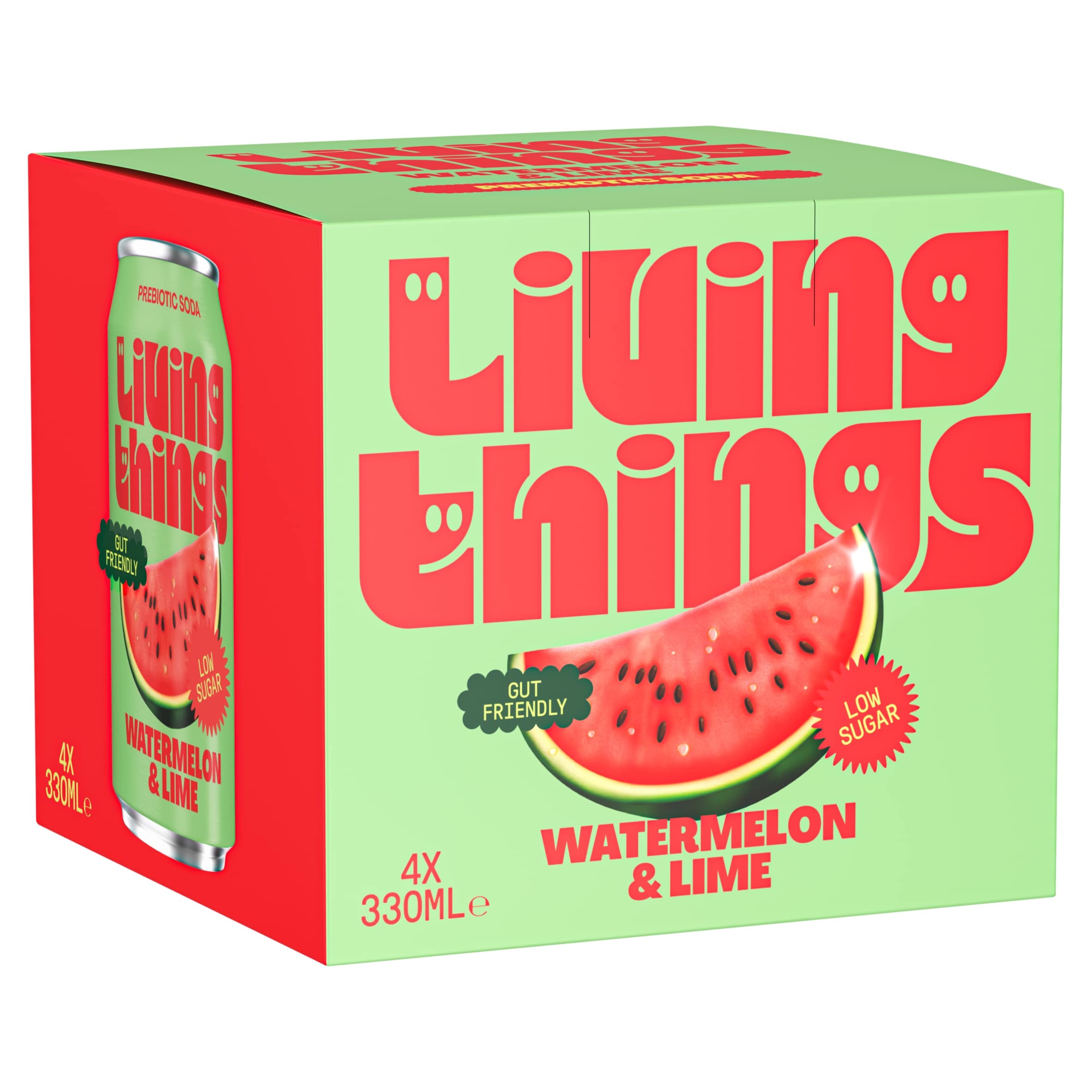Living Things Watermelon & Lime Prebiotic Soda