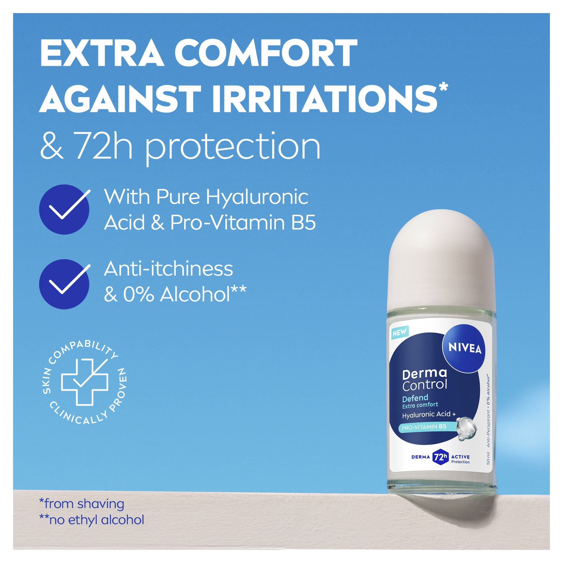 NIVEA Derma Control Defend Antiperspirant Deodorant Roll On 50ml thumbnail 5