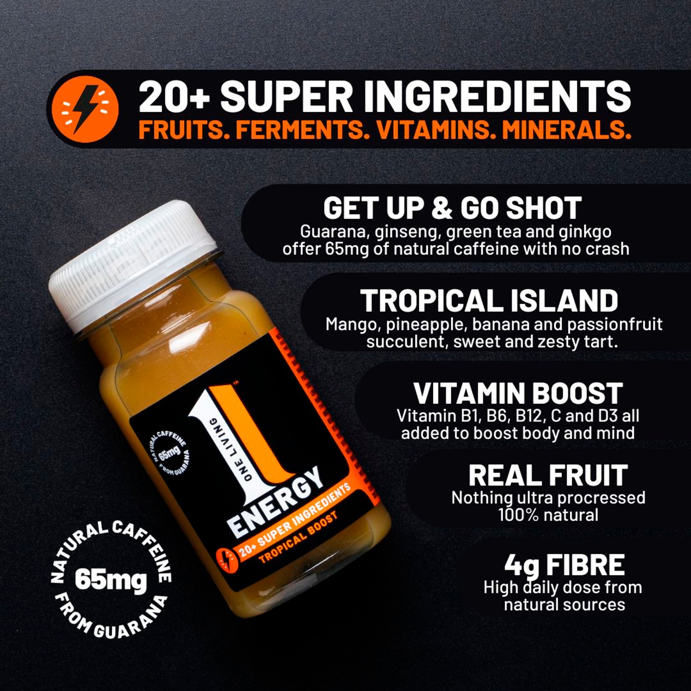 One Living Energy Tropical Boost Shot 100ml thumbnail 3