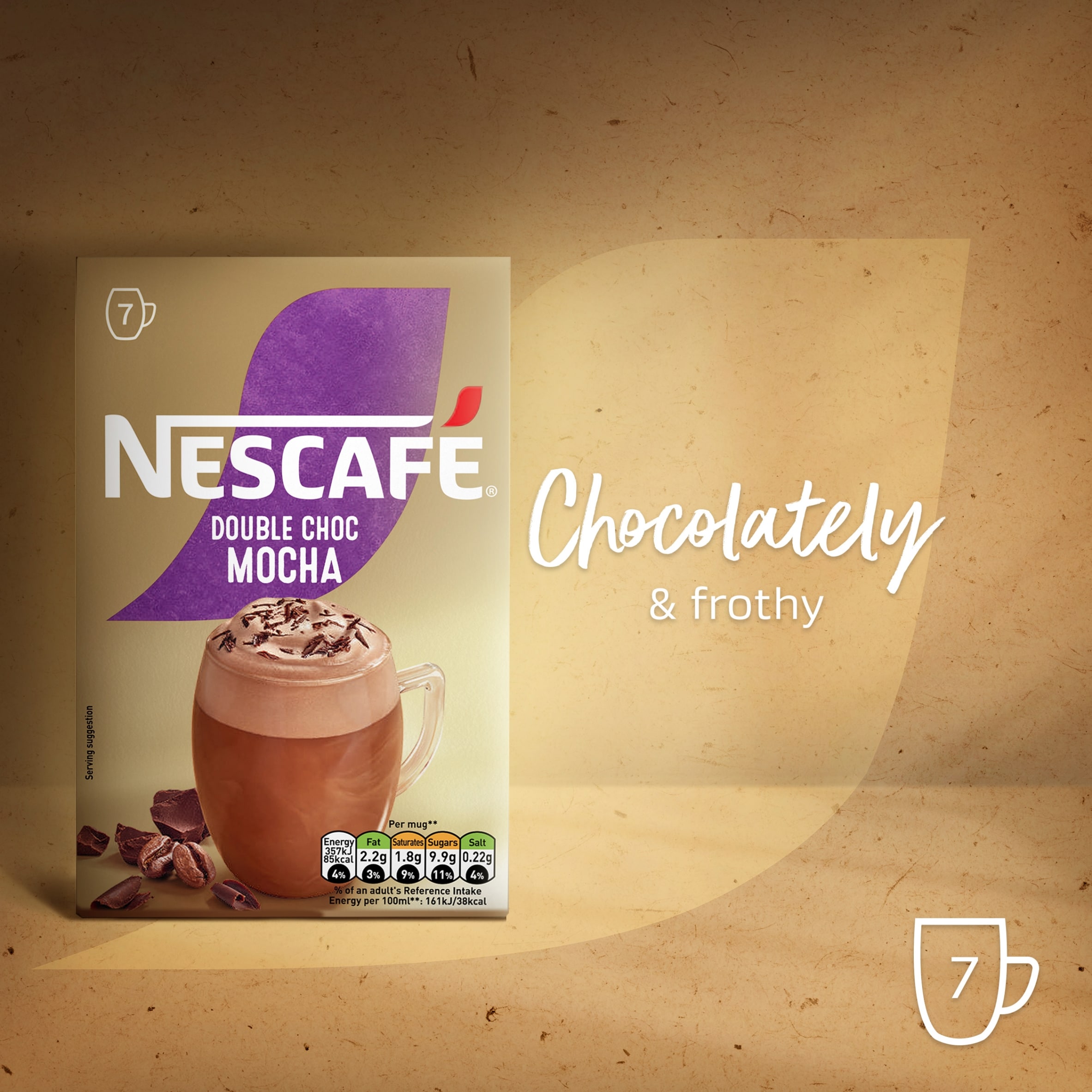 Nescafe Double Choc Mocha Instant Coffee 7 Sachet thumbnail 2