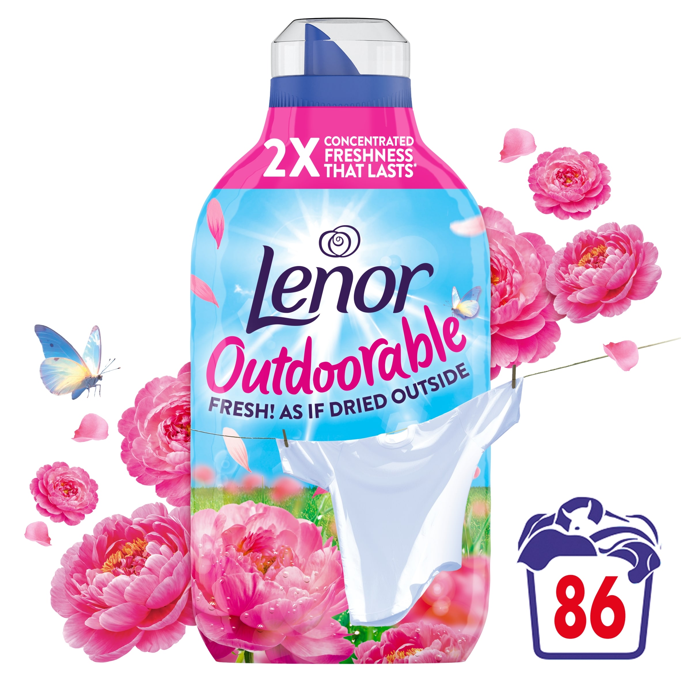 Lenor Outdoorable Fabric Conditioner 86 Washes, Floral Fresh