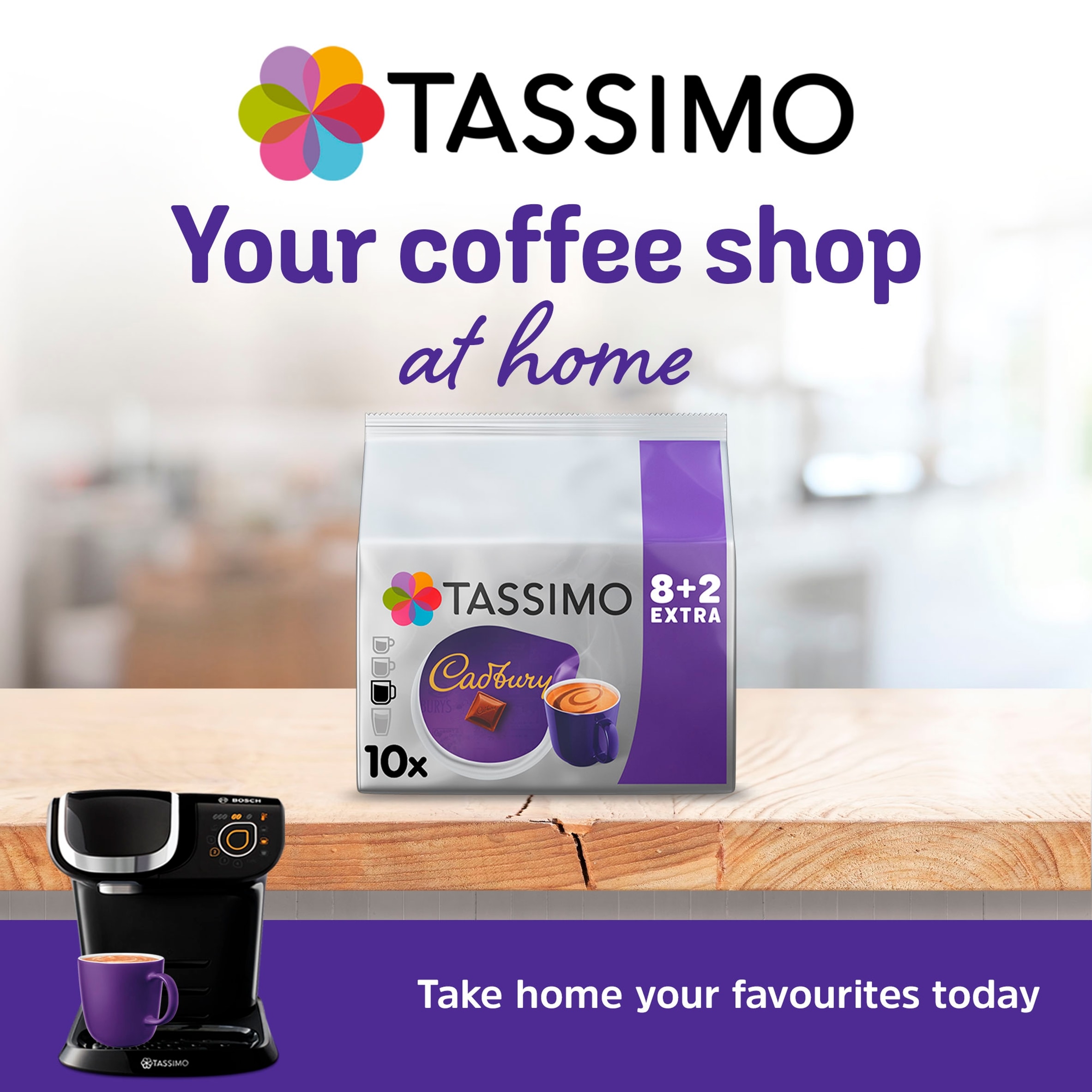 Tassimo Cadbury Chocolate 8+2 FREE Drinks 160g thumbnail 2