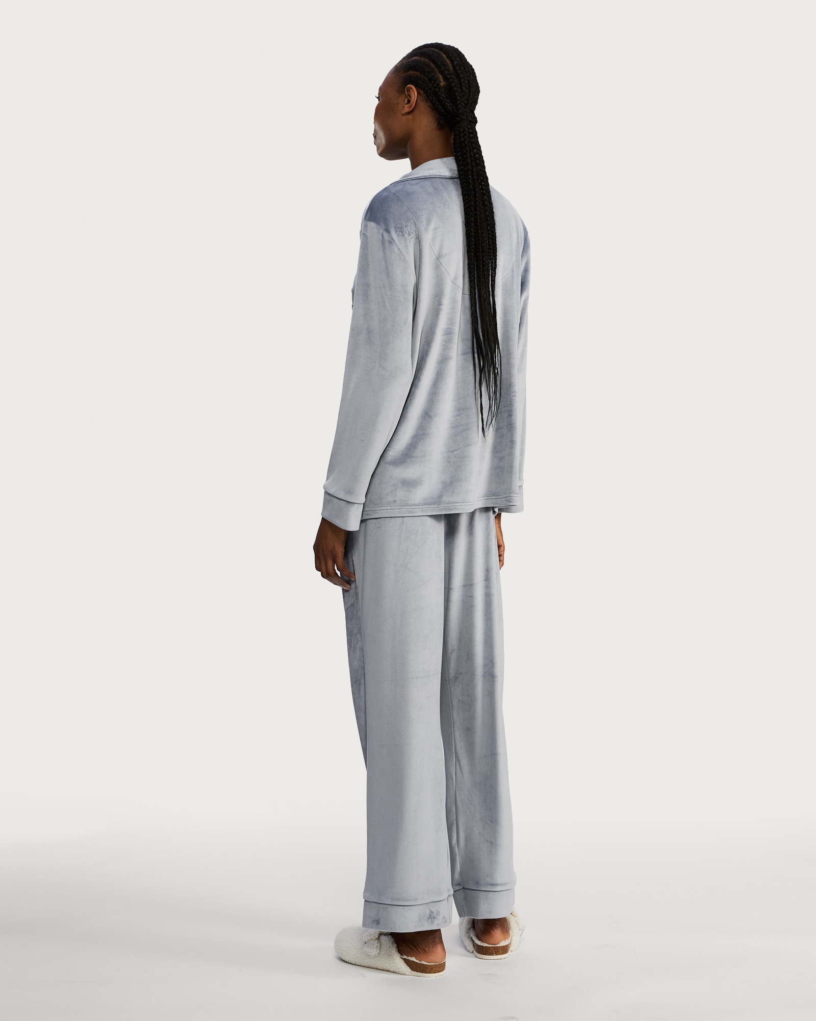 F&F Fleece Pocket Front Pyjama Set in Blue thumbnail 3