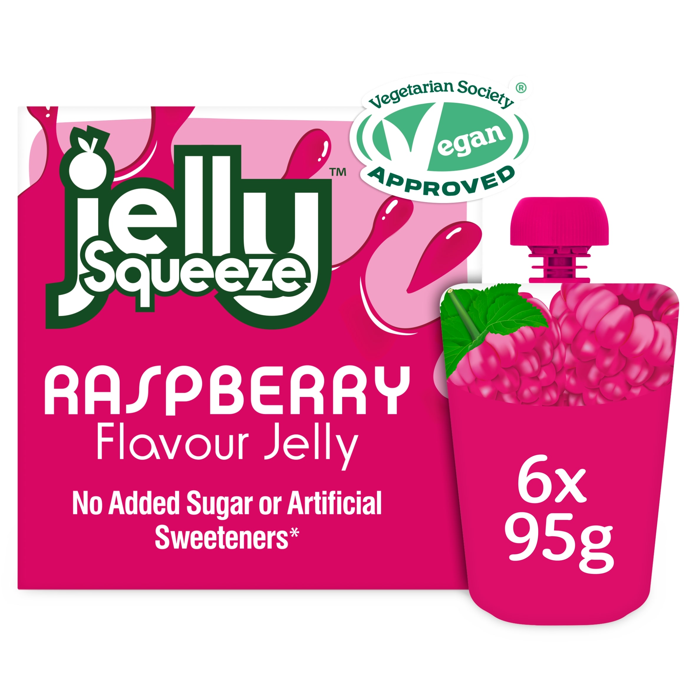 Jelly Squeeze Raspberry Flavour Jelly 6 x 95g