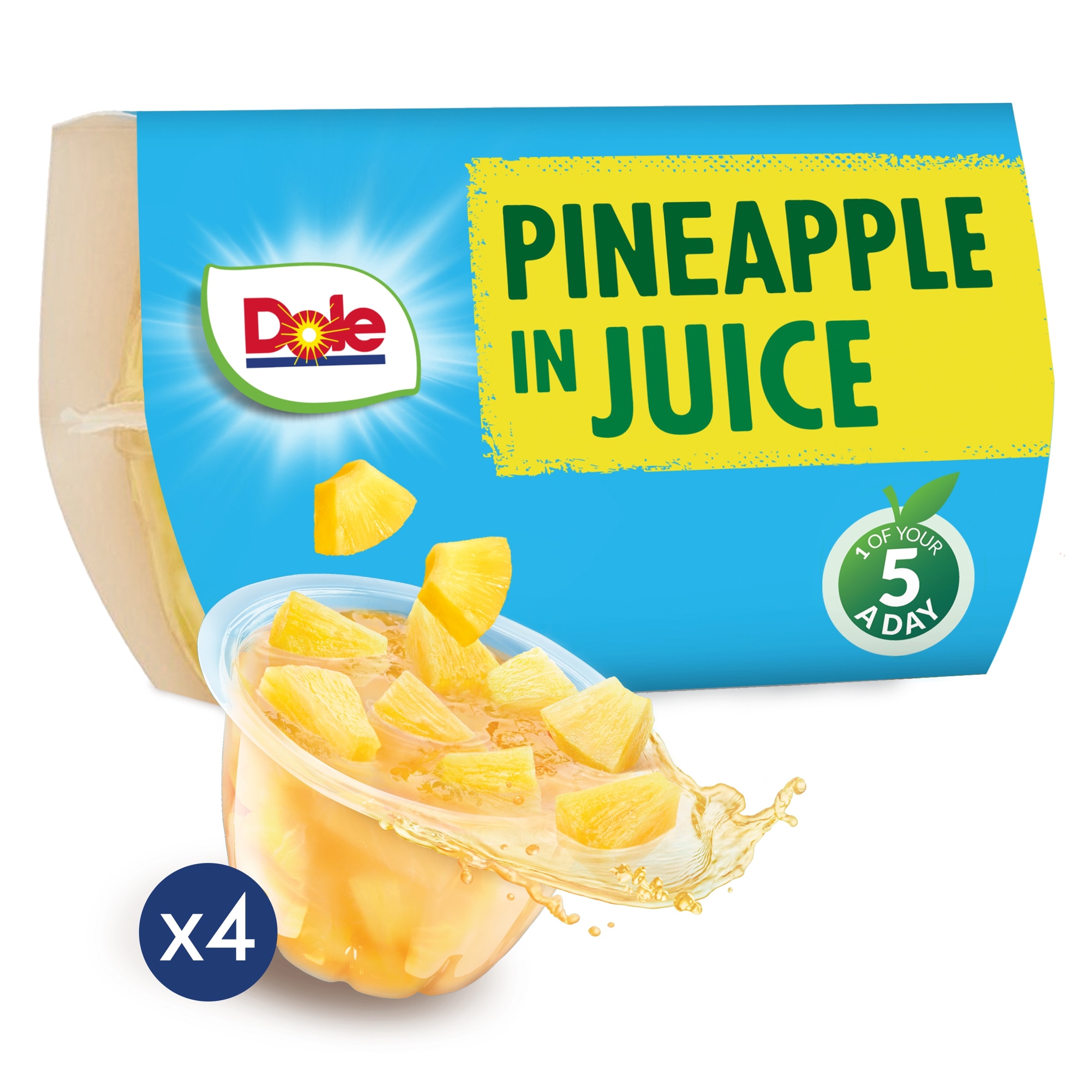 Dole Pineapple In Juice Fruit Pots Multipack