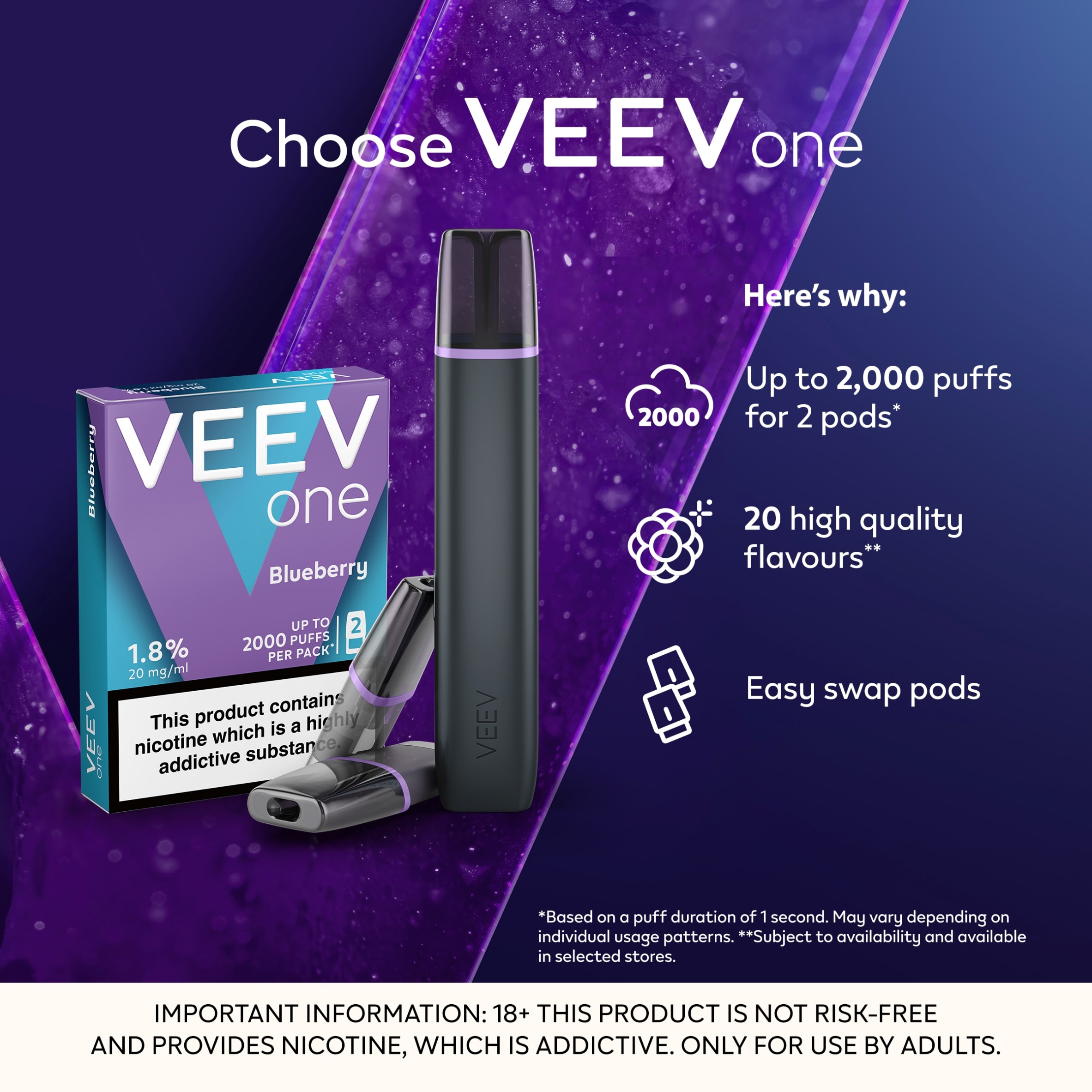 VEEV ONE BLUEBERRY 20mg/ml 2x2ml thumbnail 2