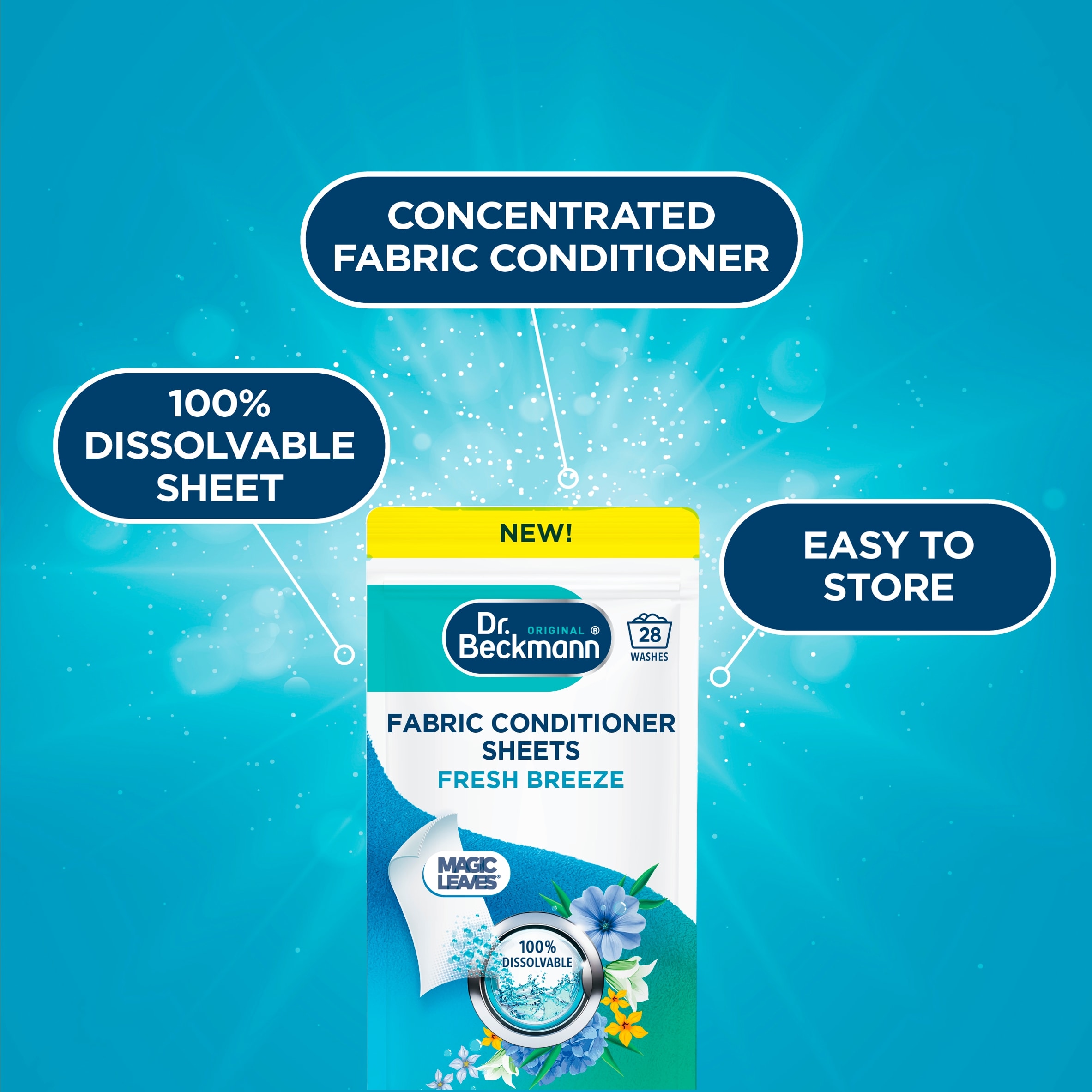 Dr Beckmann Fabric Conditioner 14 Sheets Fresh Breeze, 28 Washes 62g thumbnail 2