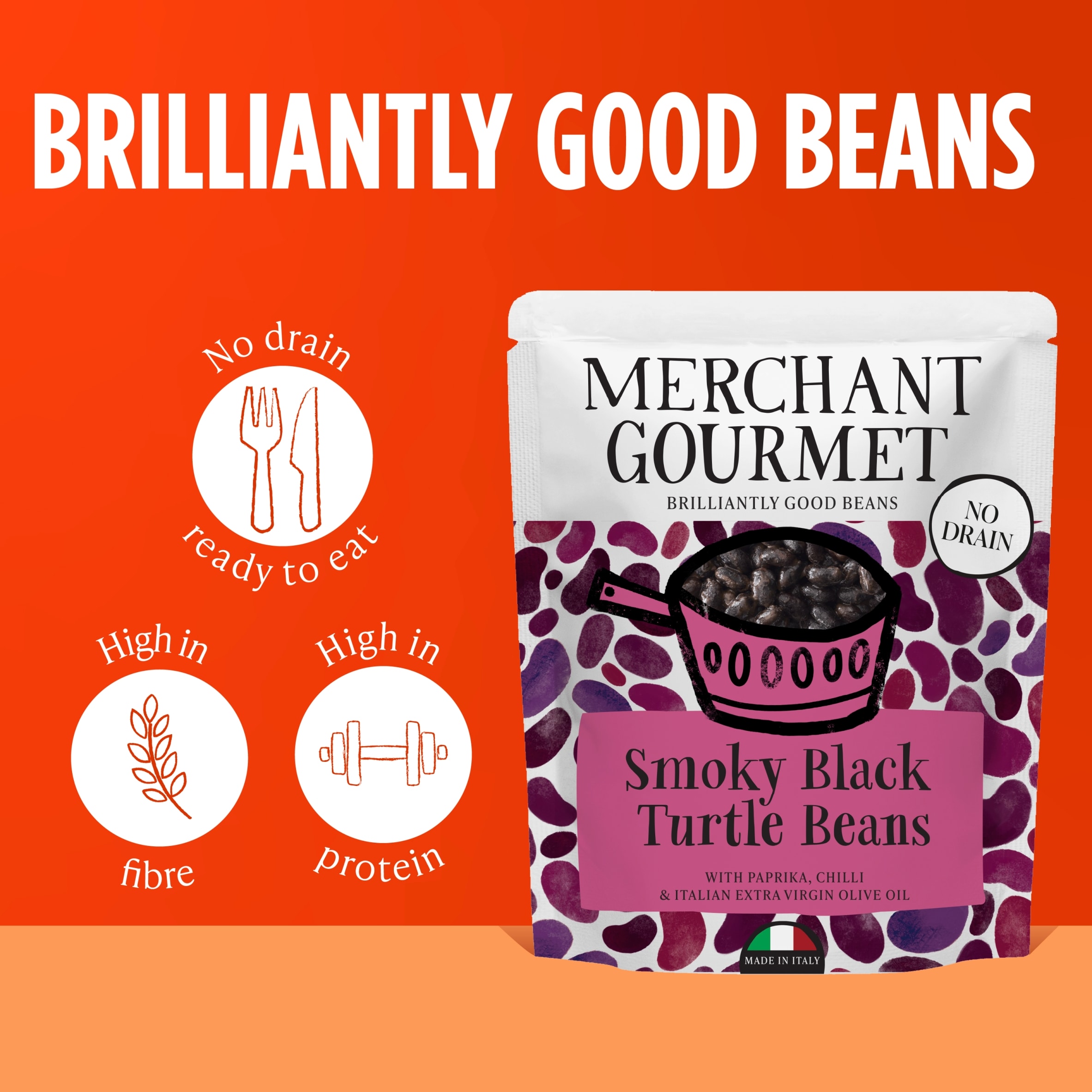 Merchant Gourmet Smoky Black Turtle Beans 240g thumbnail 3