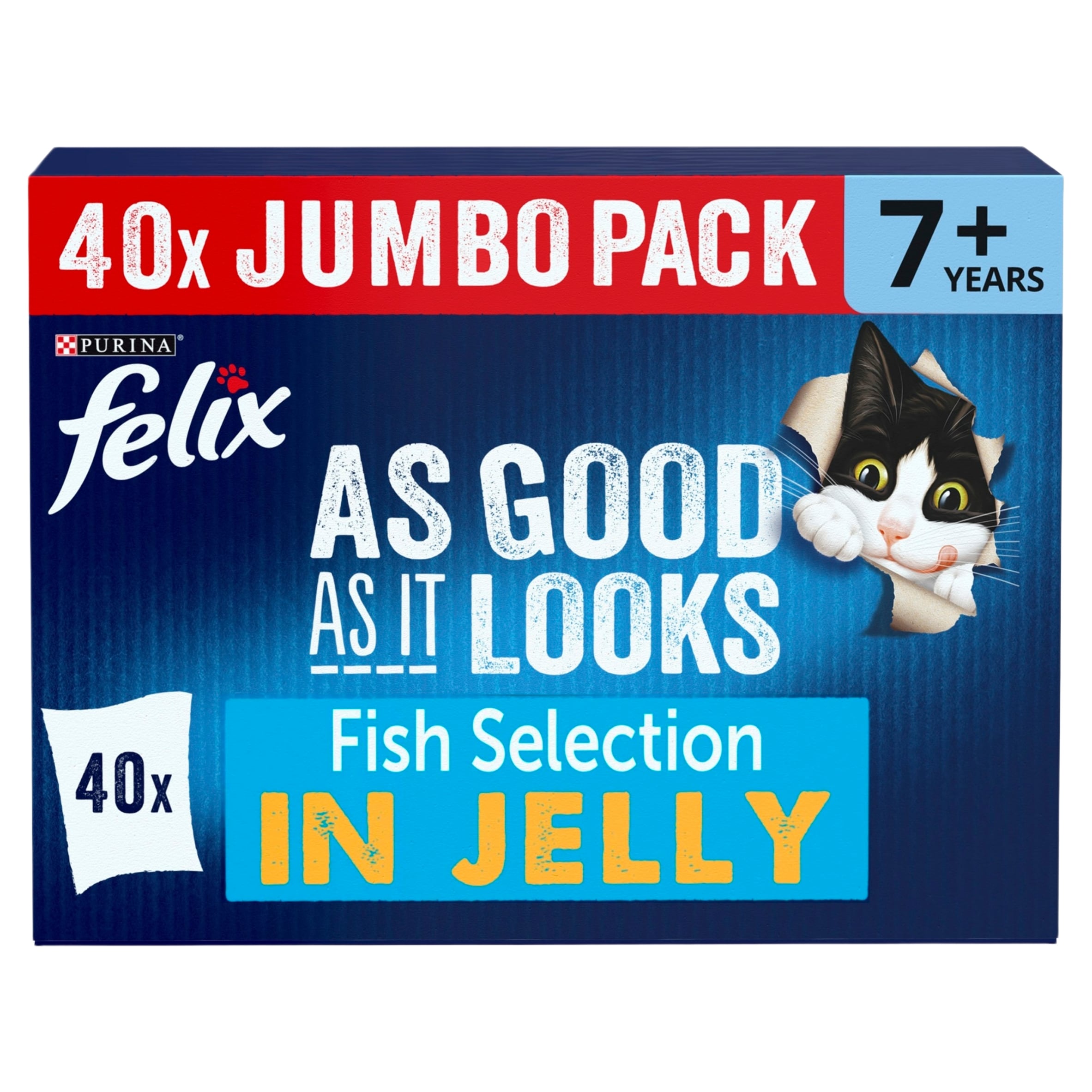 Felix As Good As it Looks Senior 7+ Fish in Jelly Wet Cat Food
