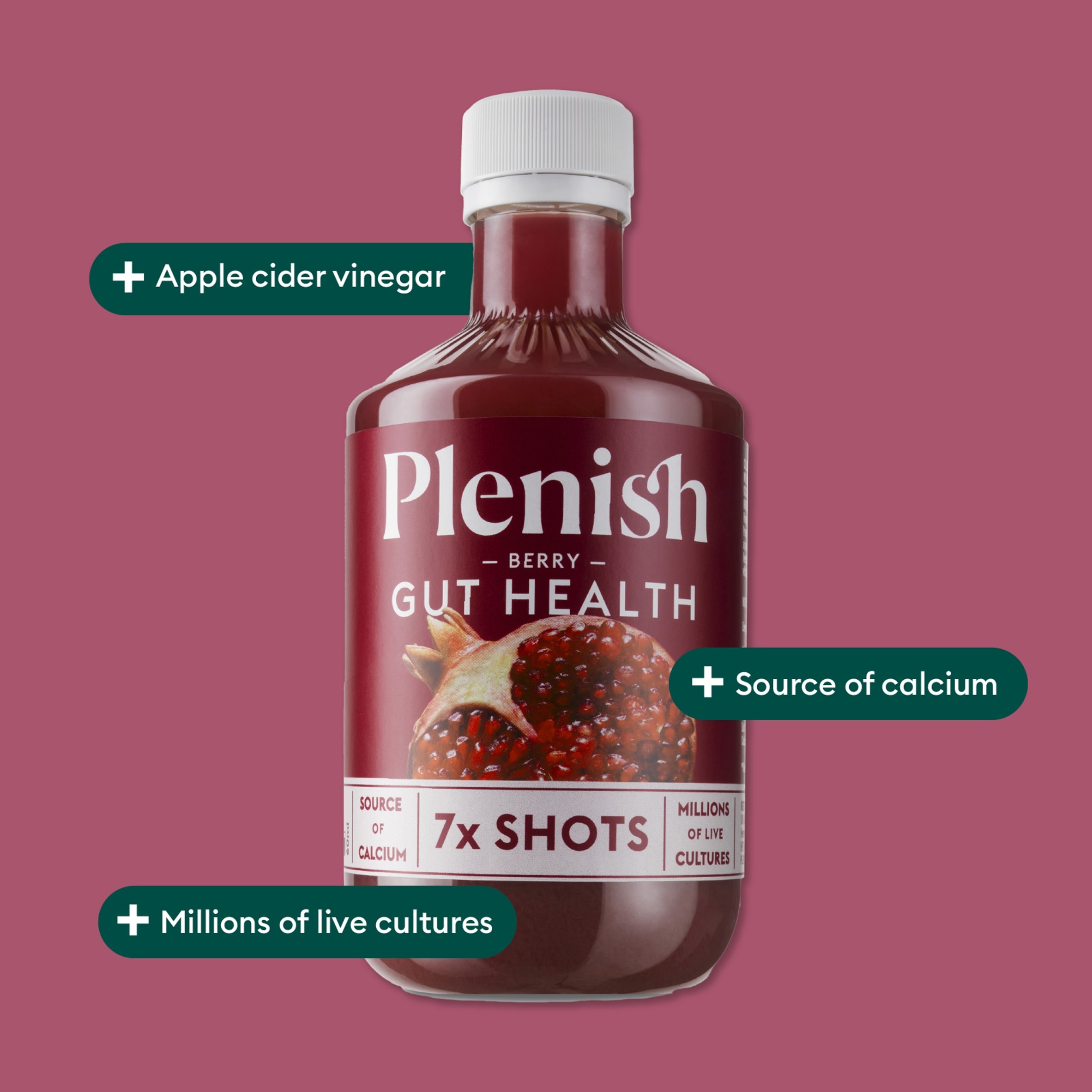 Plenish Berry Gut Health Dosing Bottle 7x Shots 420ml thumbnail 3