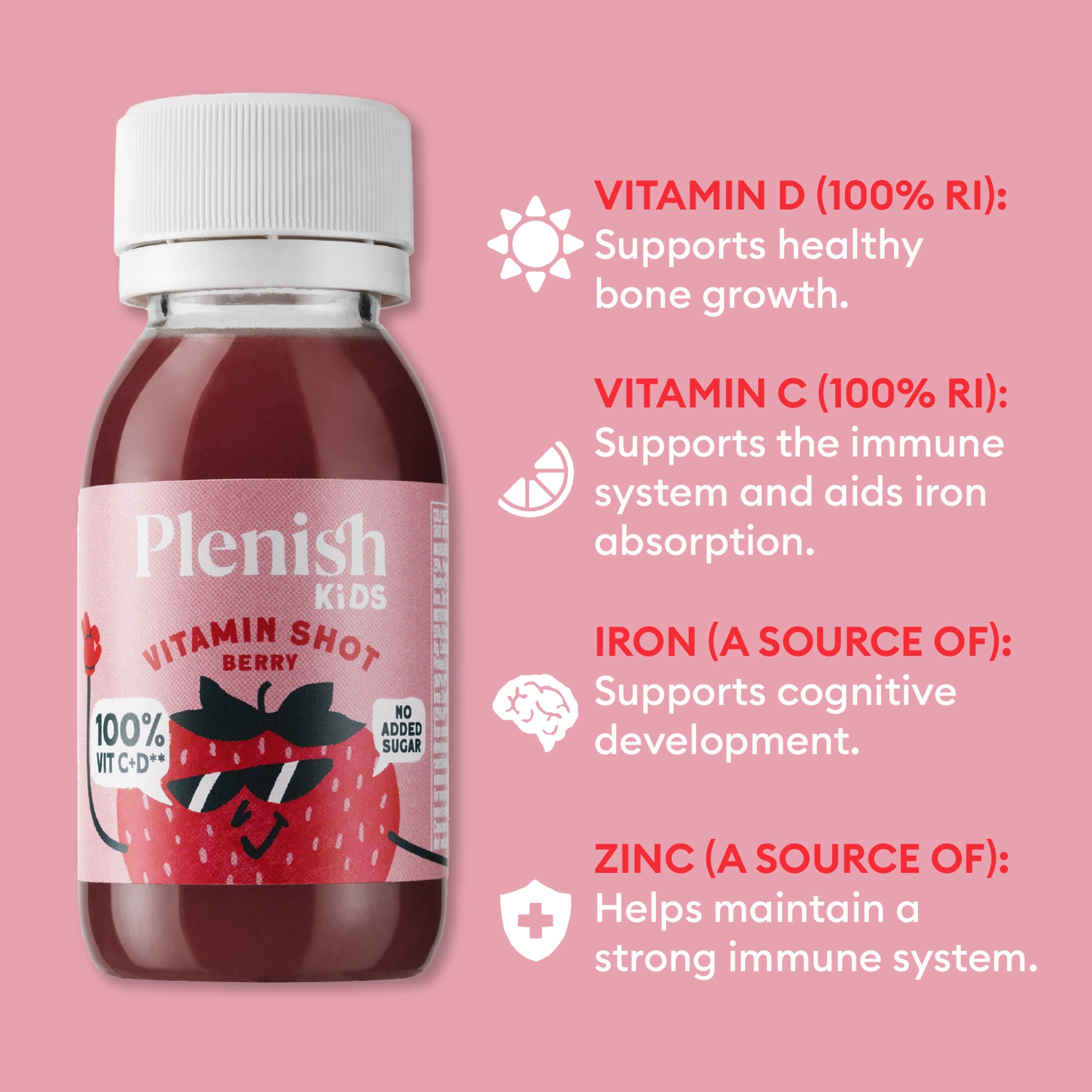 Plenish Kids Berry Vitamin Shots 4x60ml thumbnail 2