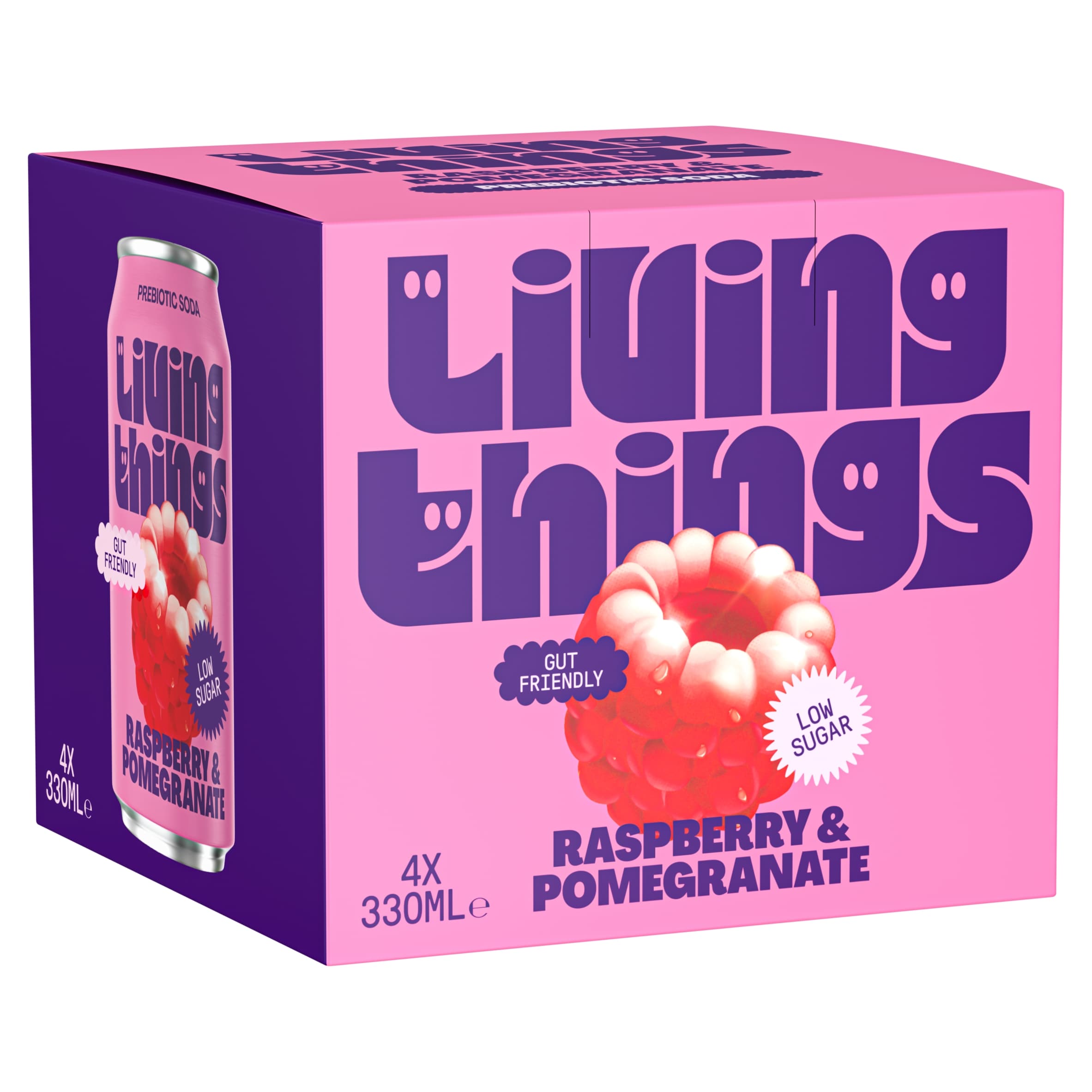 Living Things Raspberry & Pomegranate Biotic Soda
