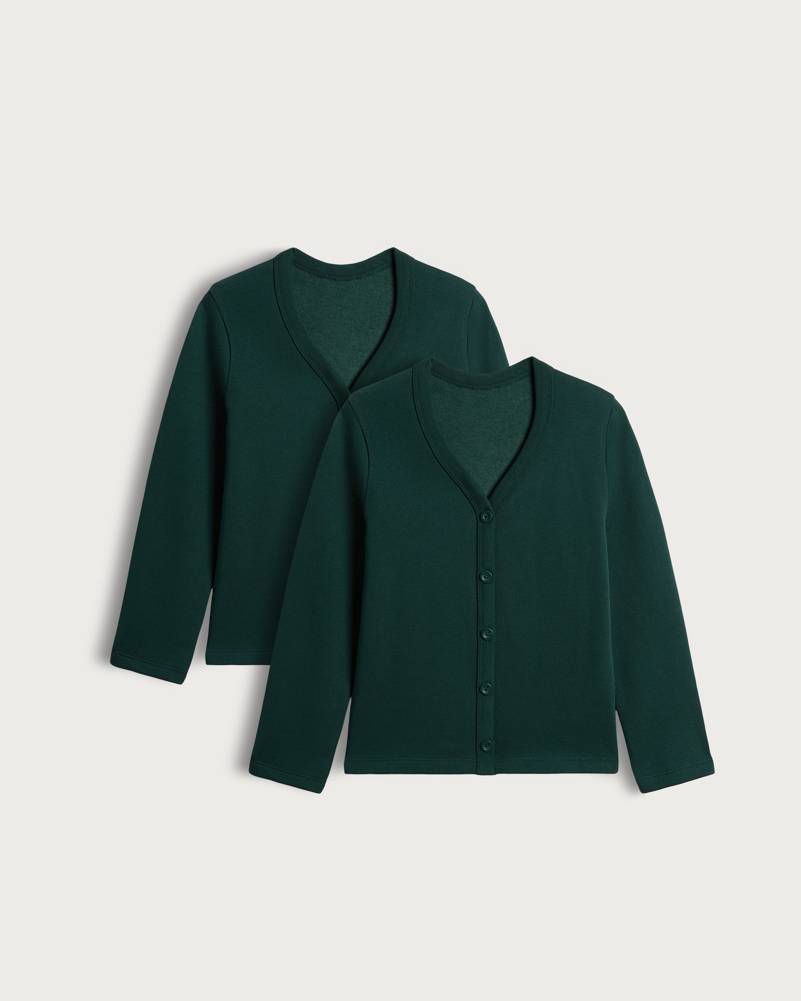F&F School Unisex 2-Pack Cotton Rich Sweat Cardigans in Green thumbnail 4