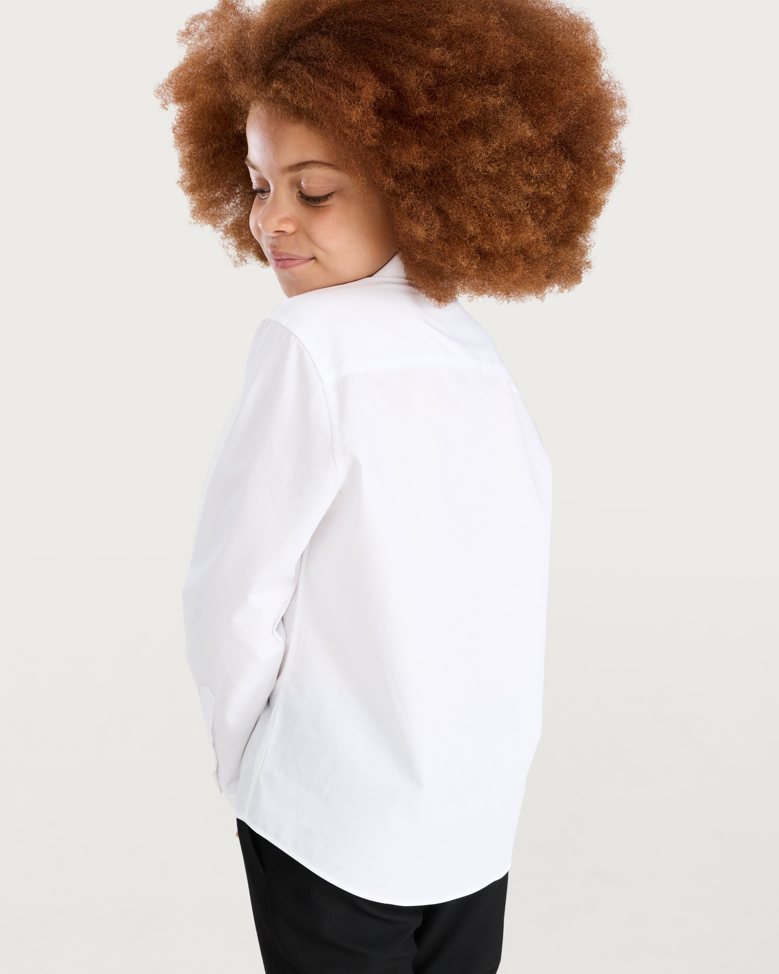F&F School Girls 3-Pack Dressing Made Easy Long Sleeved Shirts in White thumbnail 3