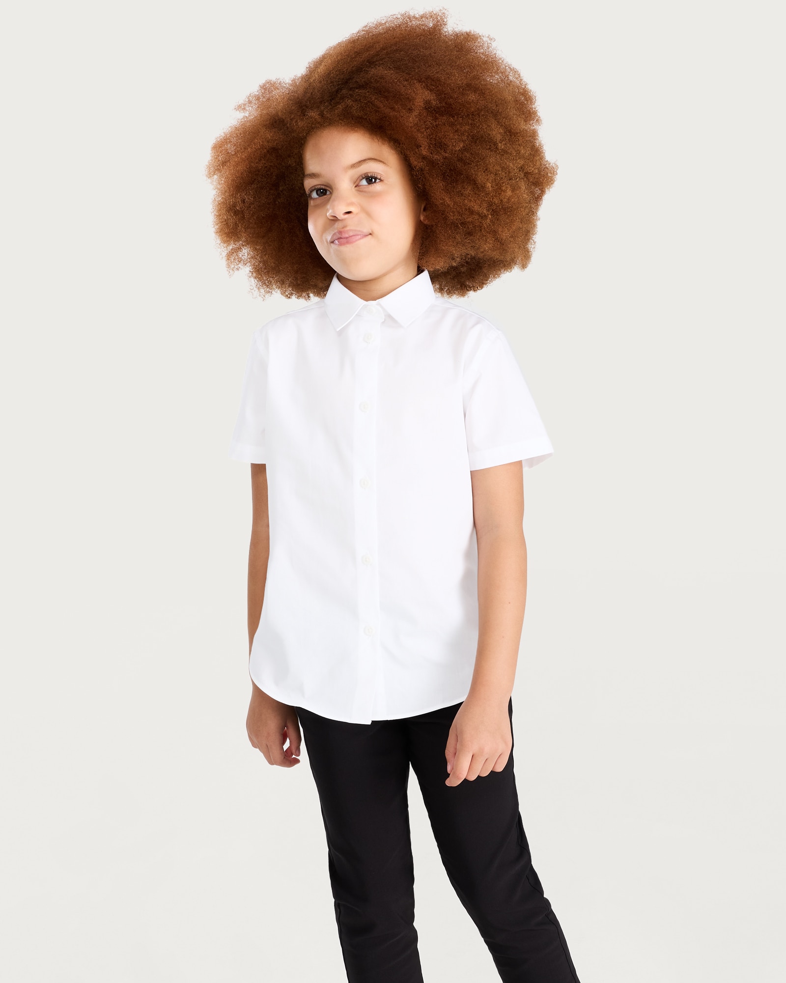 F&F School Girls 3-Pack Dressing Made Easy Short Sleeved Shirts in White thumbnail 2