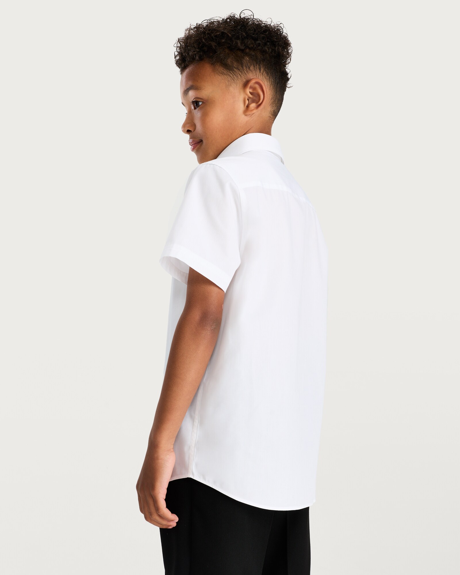 F&F School Boys 3-Pack Dressing Made Easy Short Sleeved Shirts in White thumbnail 2