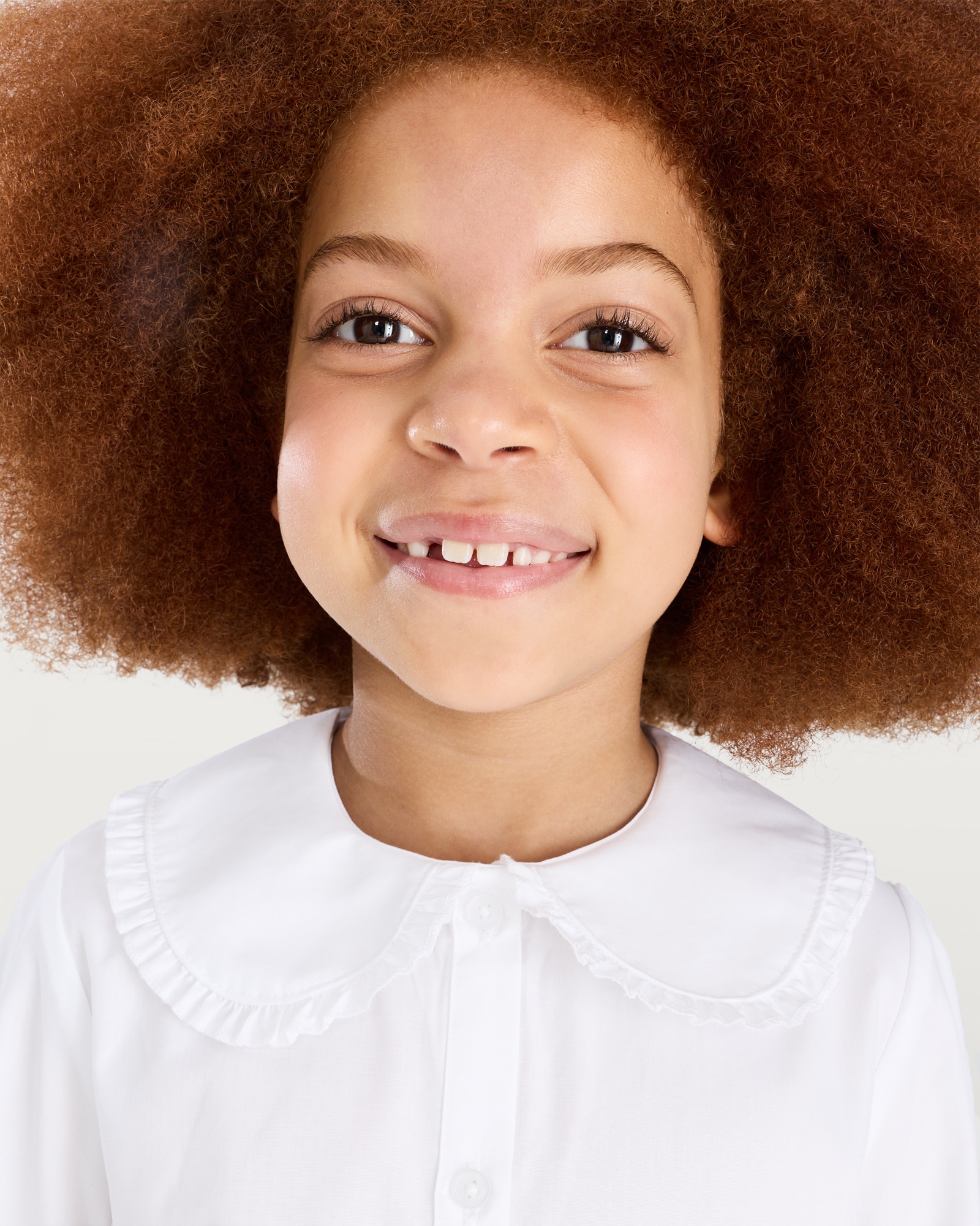 F&F School Girls Ruffle Collar Shirt in White thumbnail 2