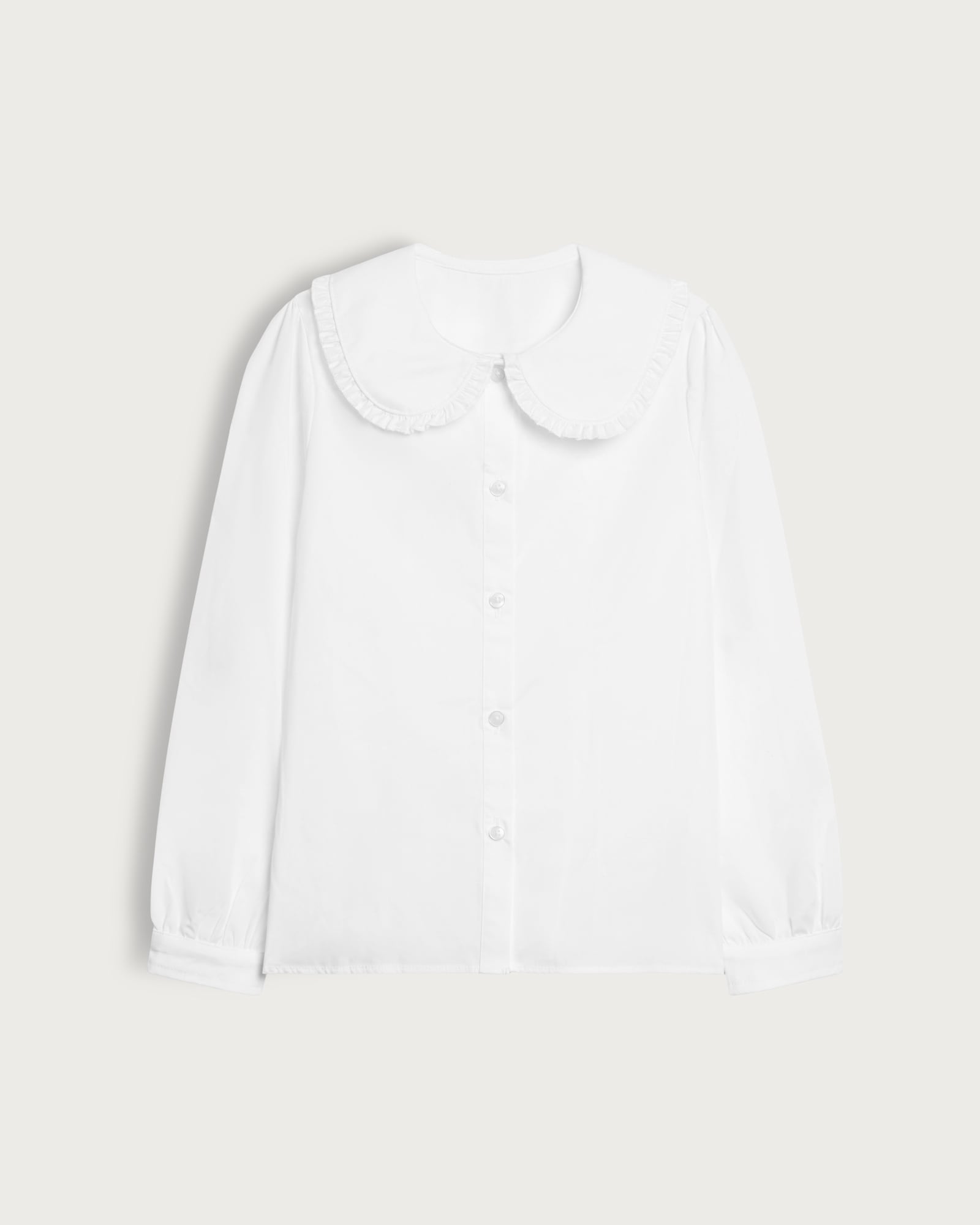 F&F School Girls Ruffle Collar Shirt in White thumbnail 5