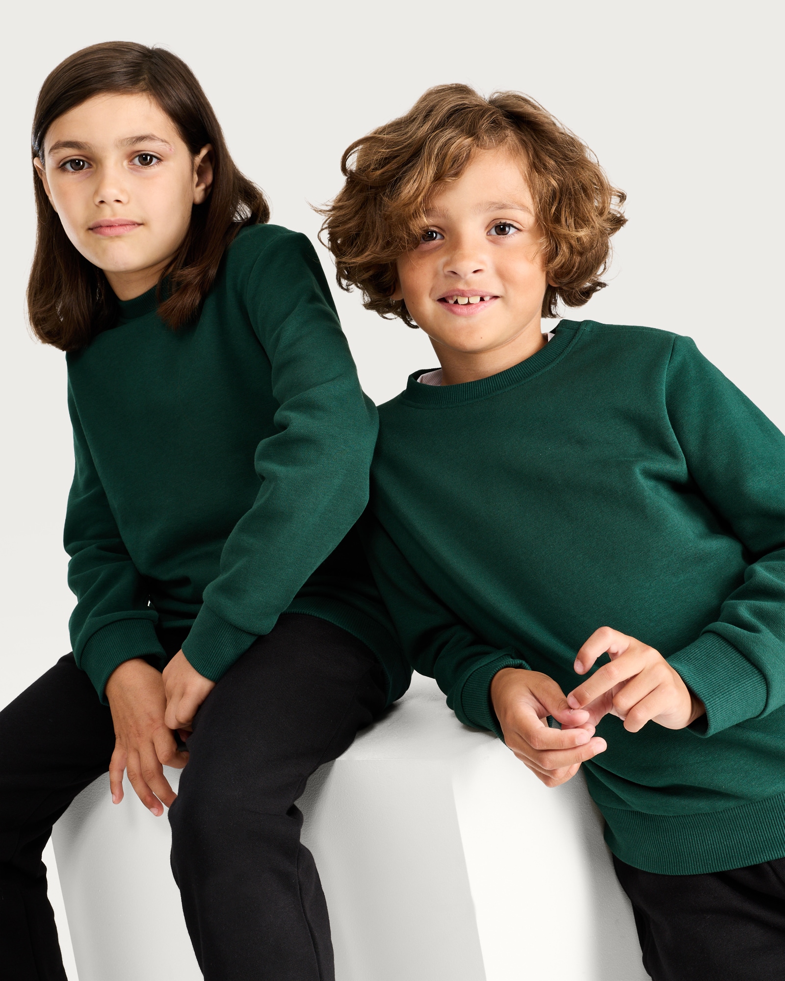 F&F School Unisex 2-Pack Cotton Rich Dressing Made Easy Sweatshirt in Green