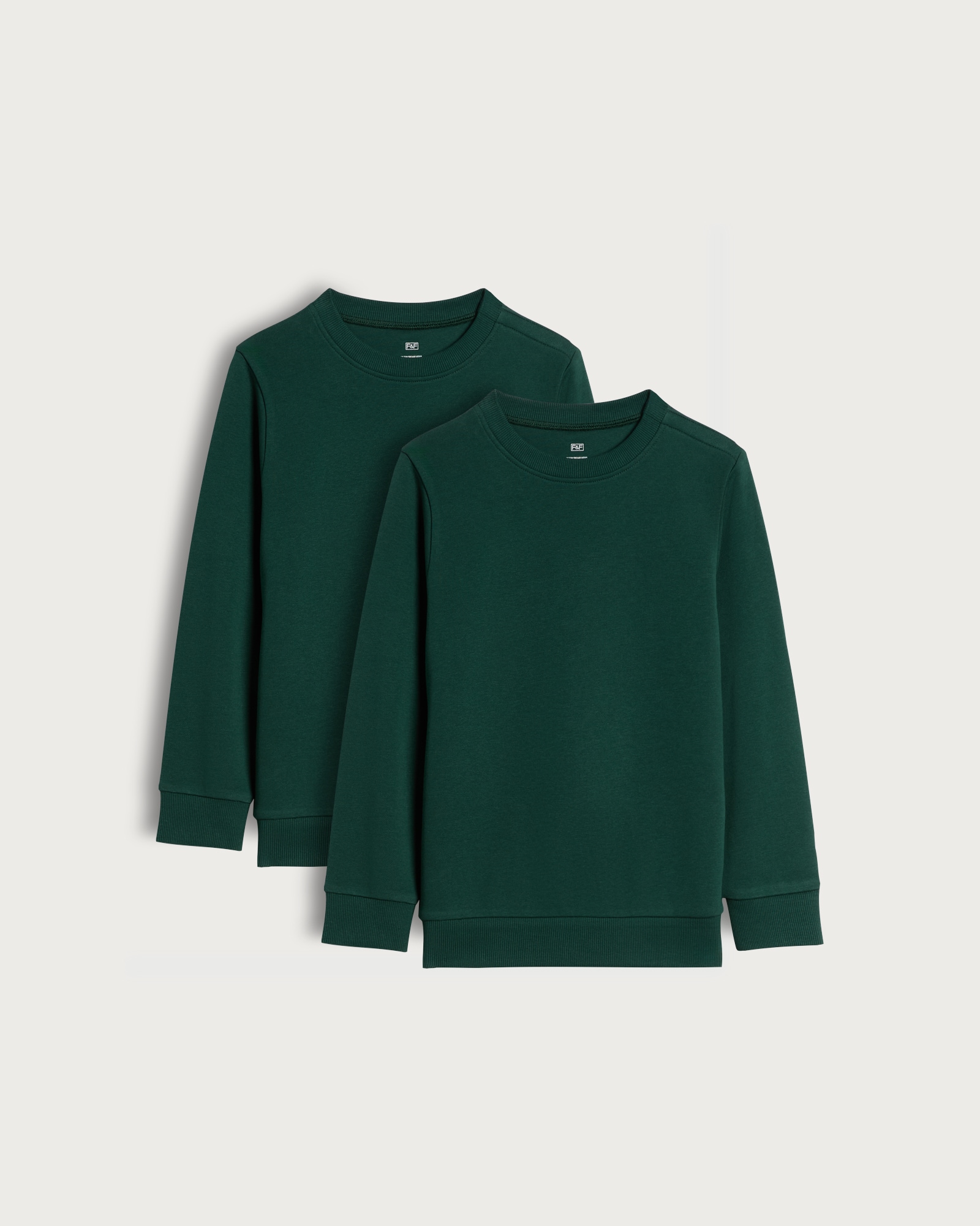 F&F School Unisex 2-Pack Cotton Rich Dressing Made Easy Sweatshirt in Green thumbnail 4