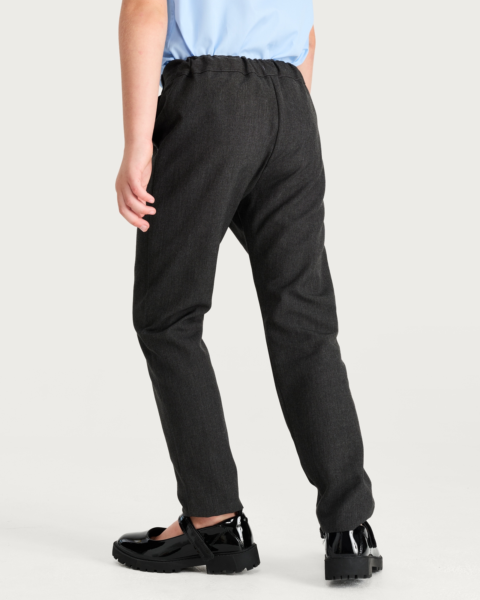 F&F School Girls 2-Pack Dressing Made Easy Regular Fit Trousers in Grey thumbnail 3