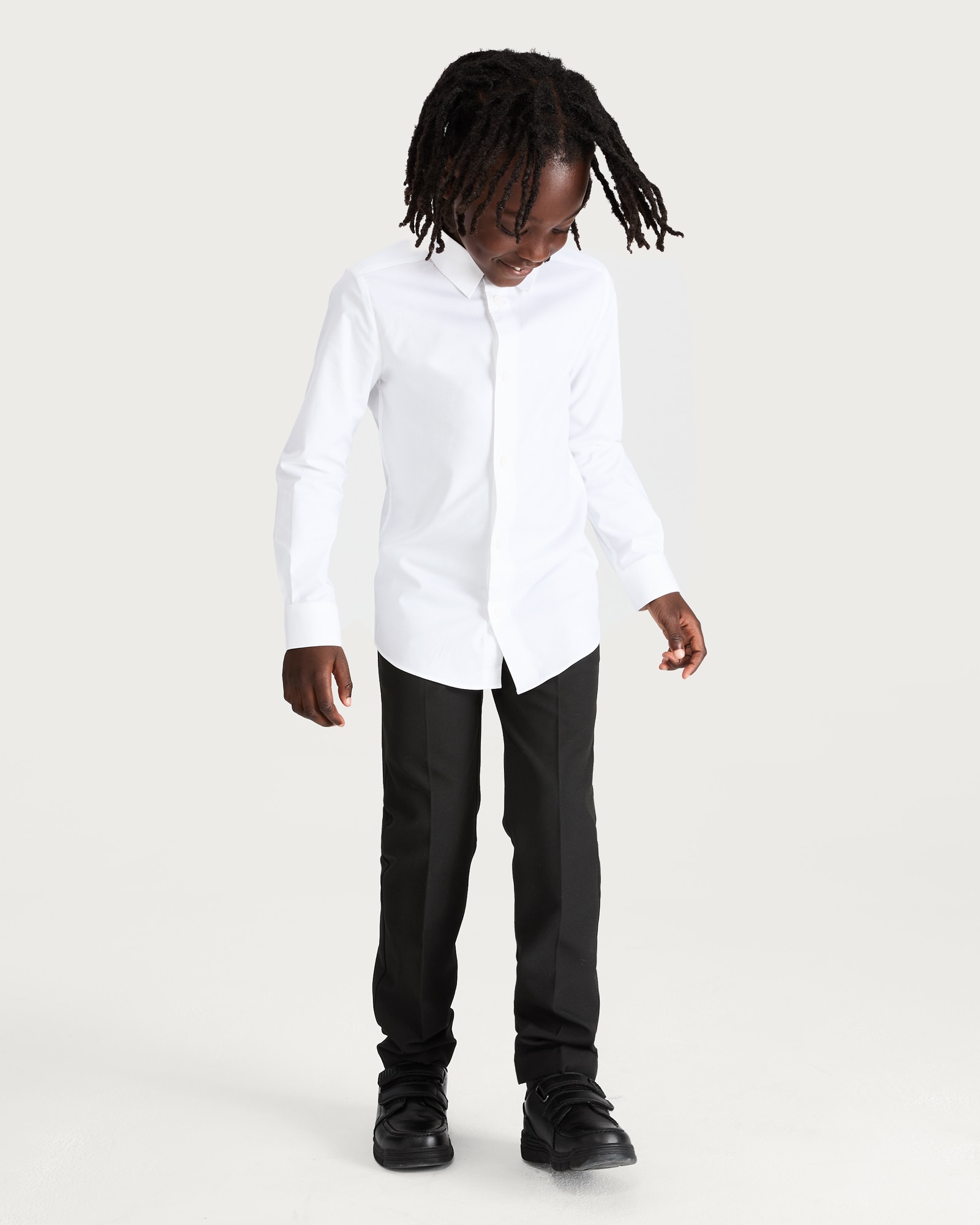 F&F School Boys 2-Pack Dressing Made Easy Regular Fit Trousers in Black