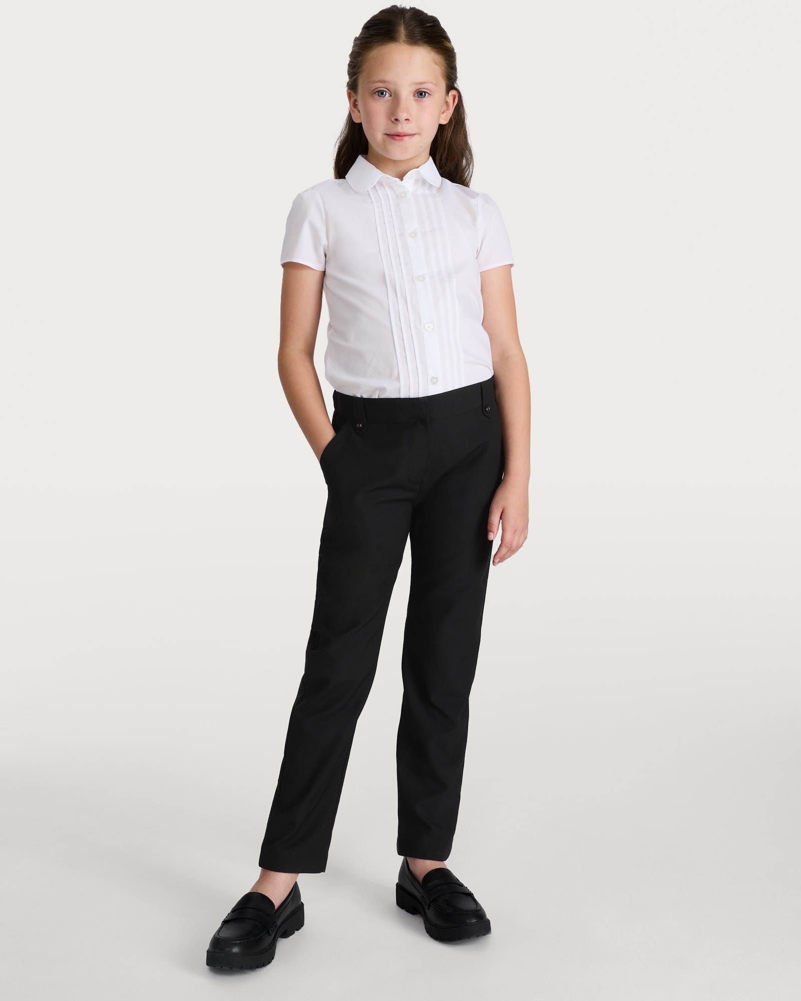 F&F School Girls 2-Pack Dressing Made Easy Regular Fit Trousers in Black