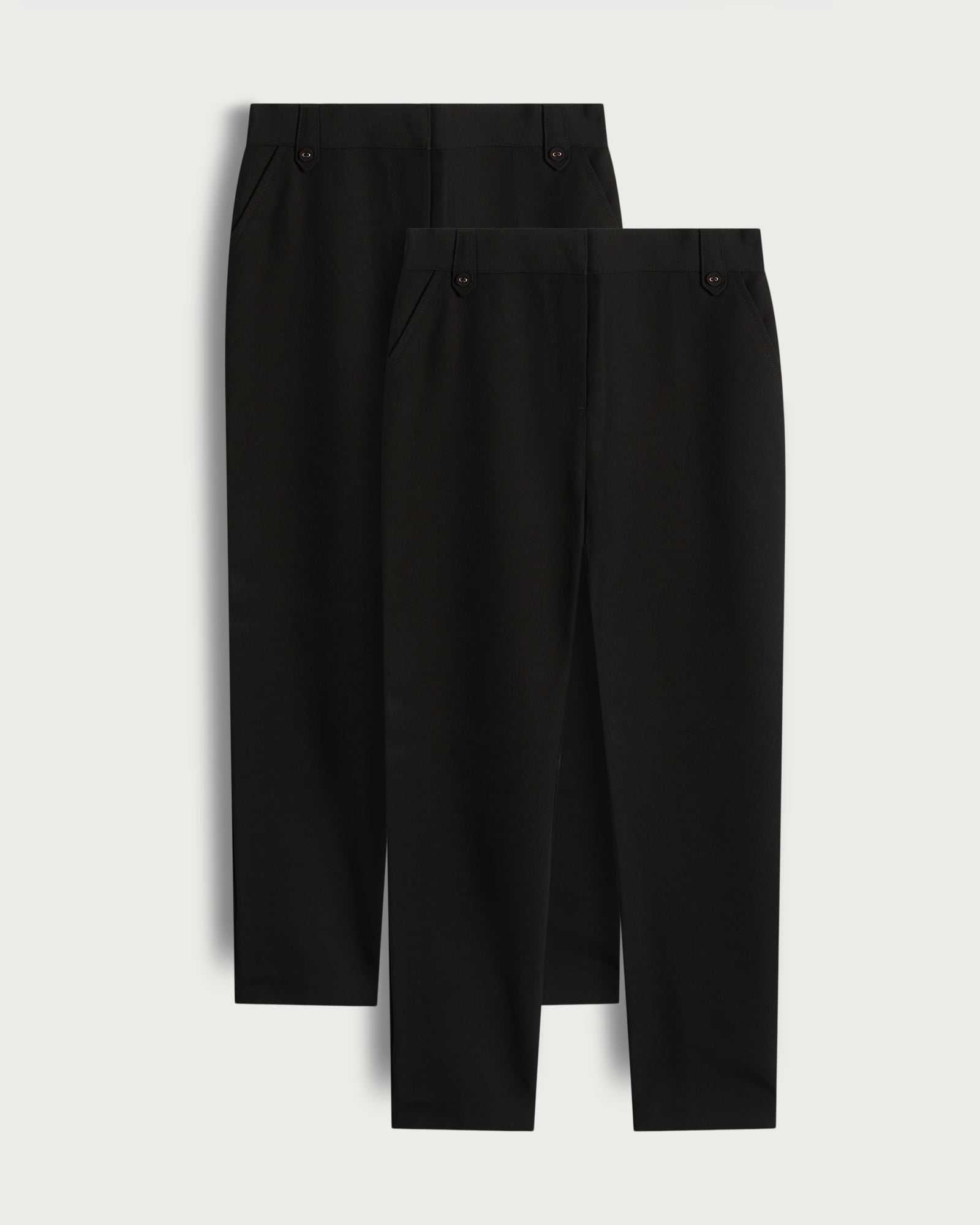 F&F School Girls 2-Pack Dressing Made Easy Regular Fit Trousers in Black thumbnail 5