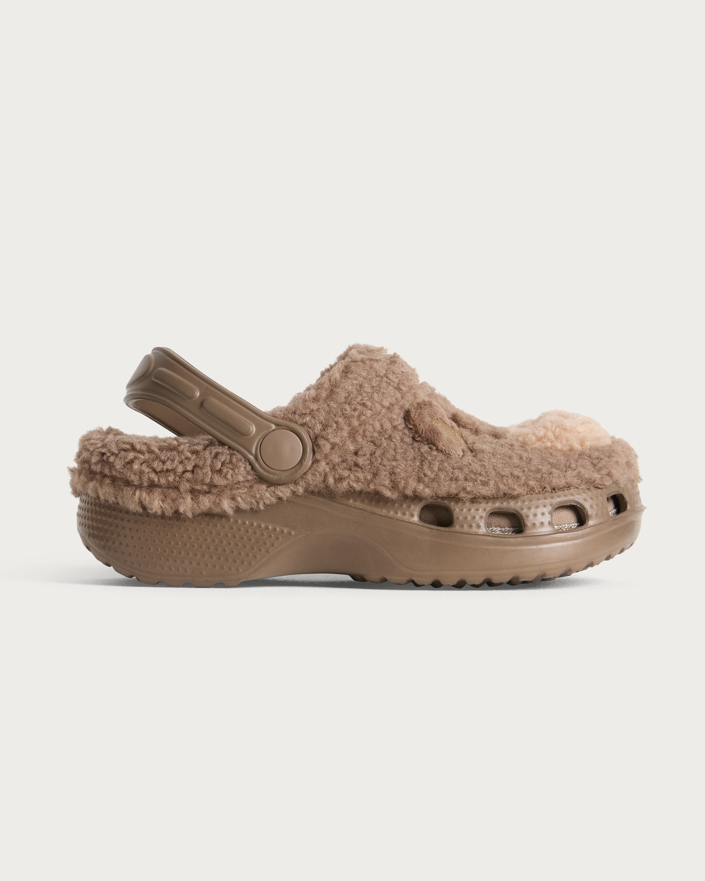 F&F Unisex Teddy Bear Fleece Clogs in Brown