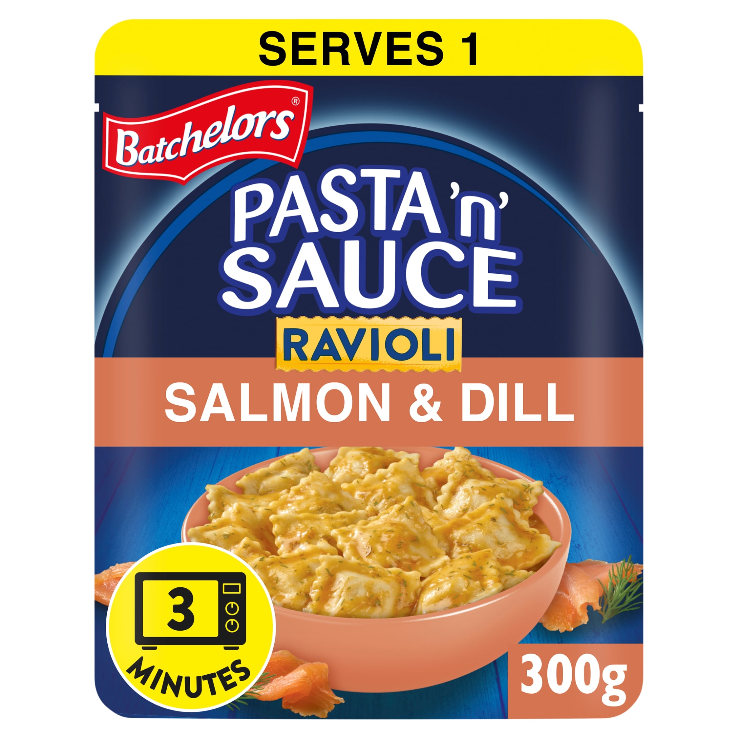 Batchelors Pasta 'n' Sauce Ravioli Microwave Ready Meal Salmon and Dill 300g