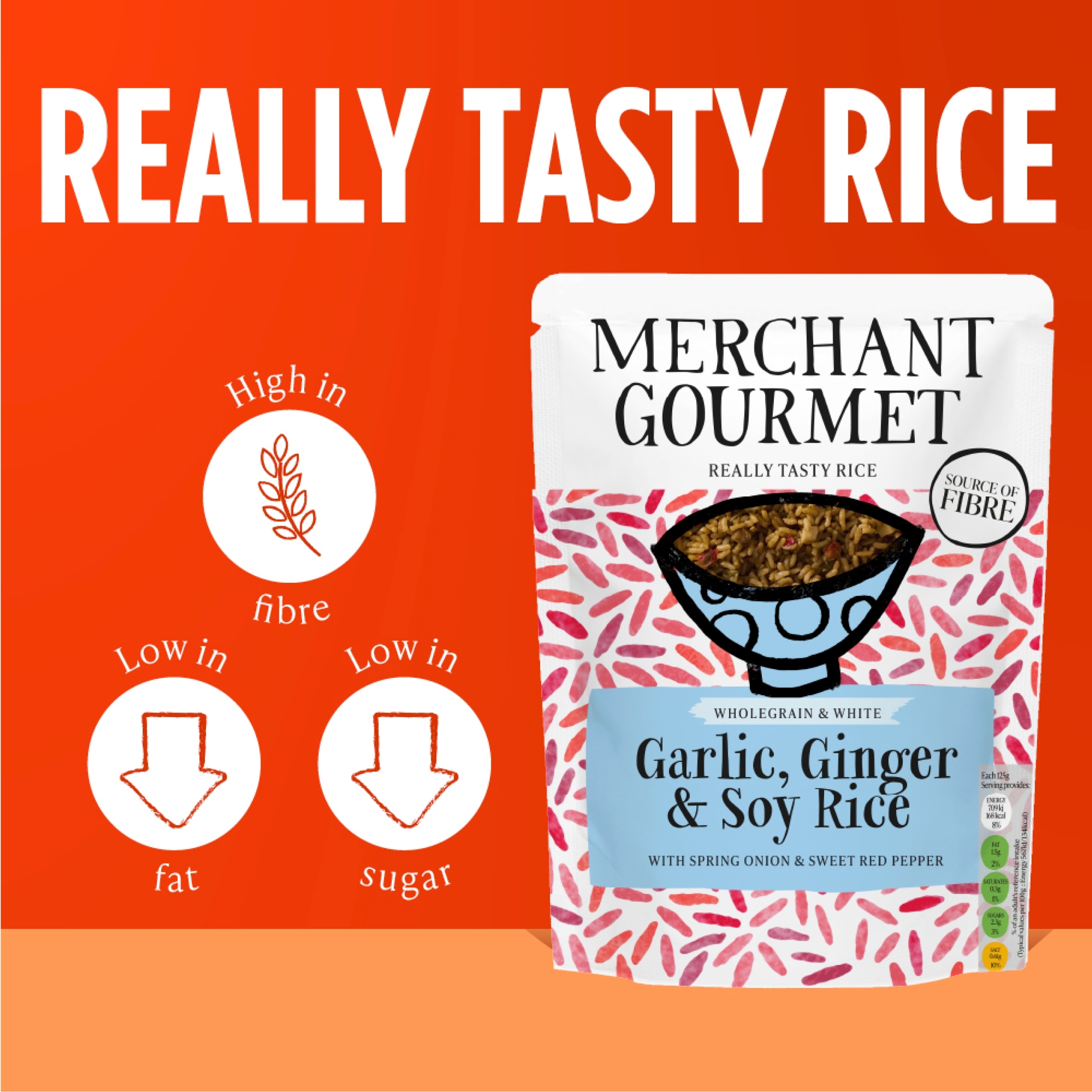 Merchant Gourmet Garlic, Ginger & Soy Rice 250g thumbnail 3