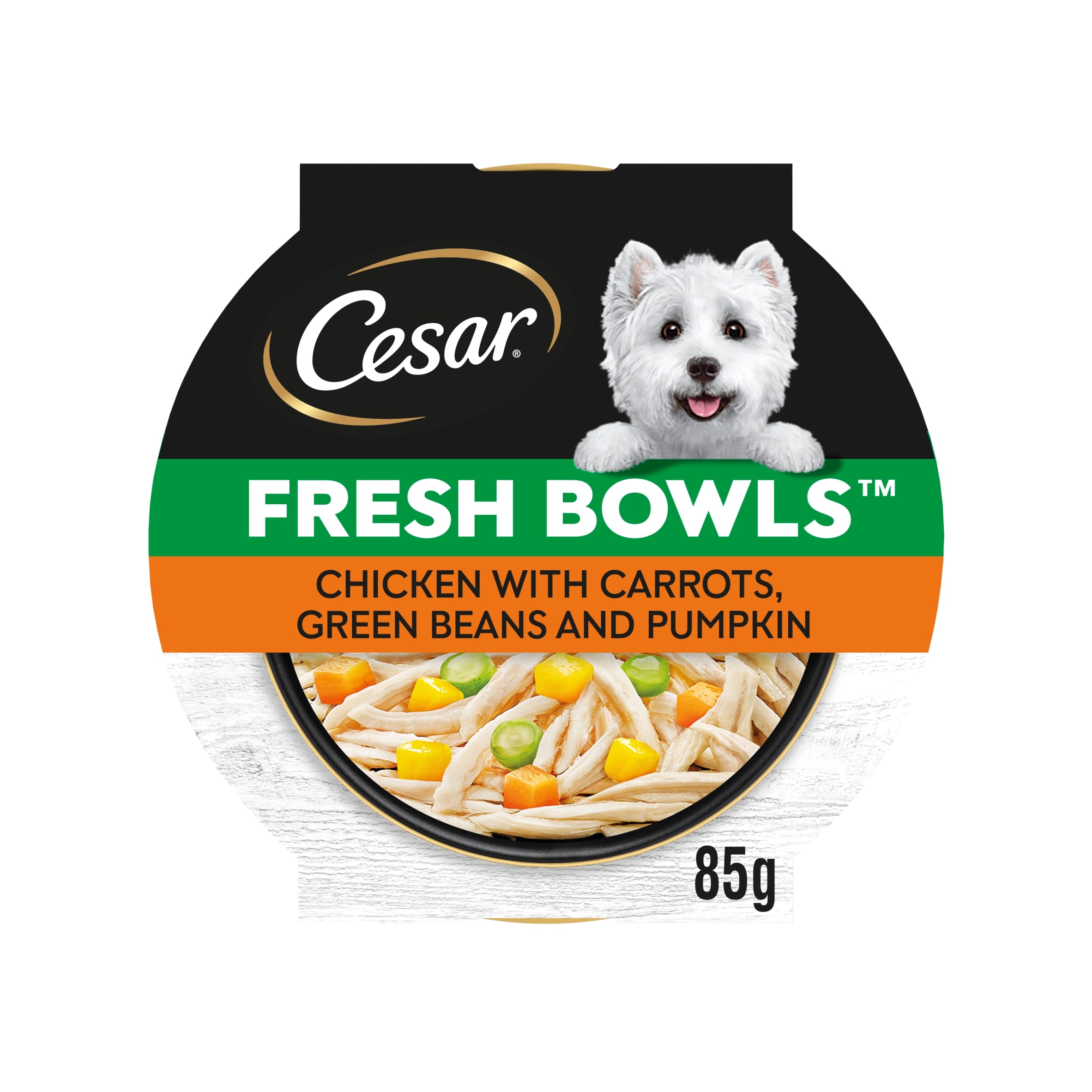 CESAR Wet Dog Food Fresh bowls with Chicken Carrots Green Beans and Pumpkin in Gravy 85g