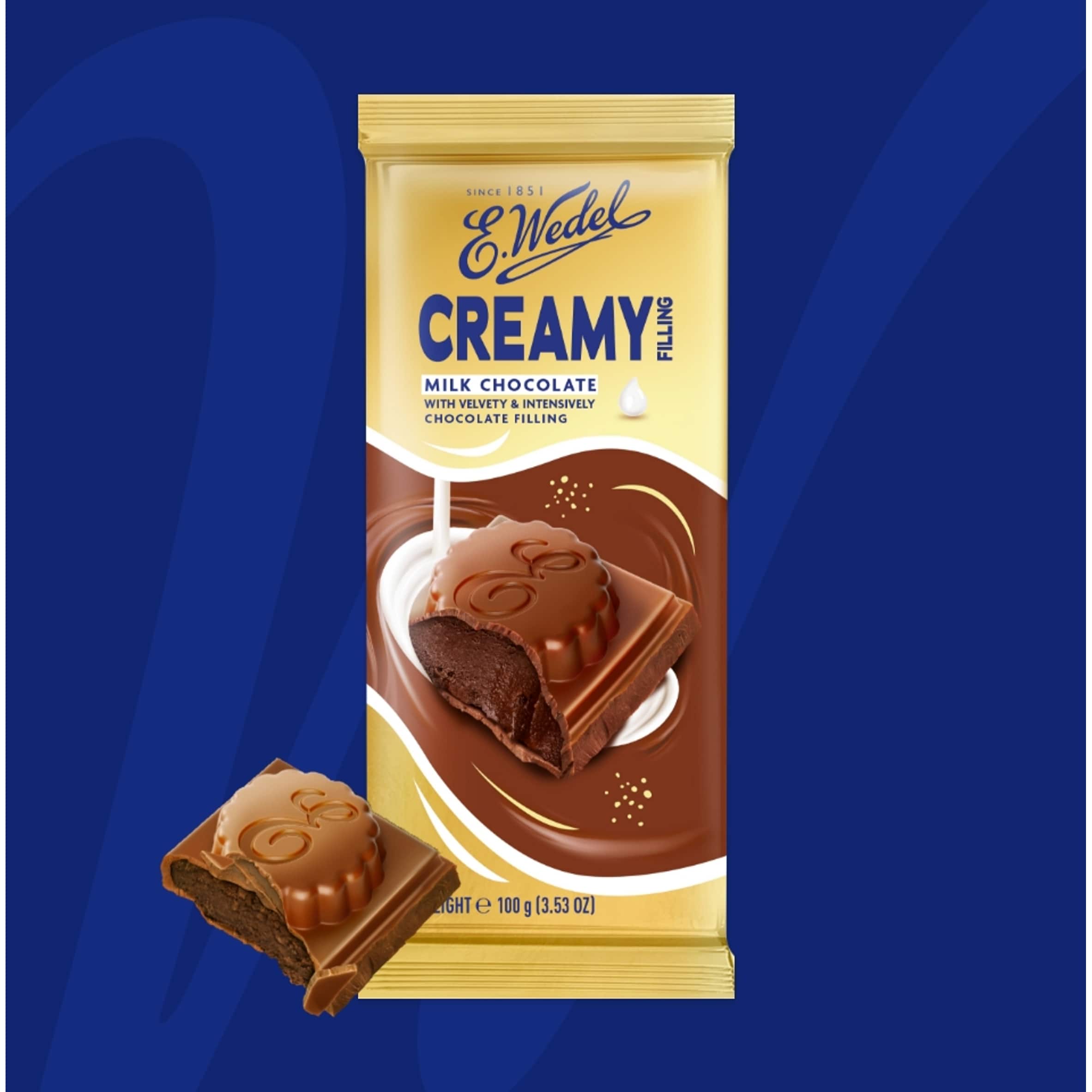 E. Wedel Milk Chocolate with Chocolate Filling 100g thumbnail 4