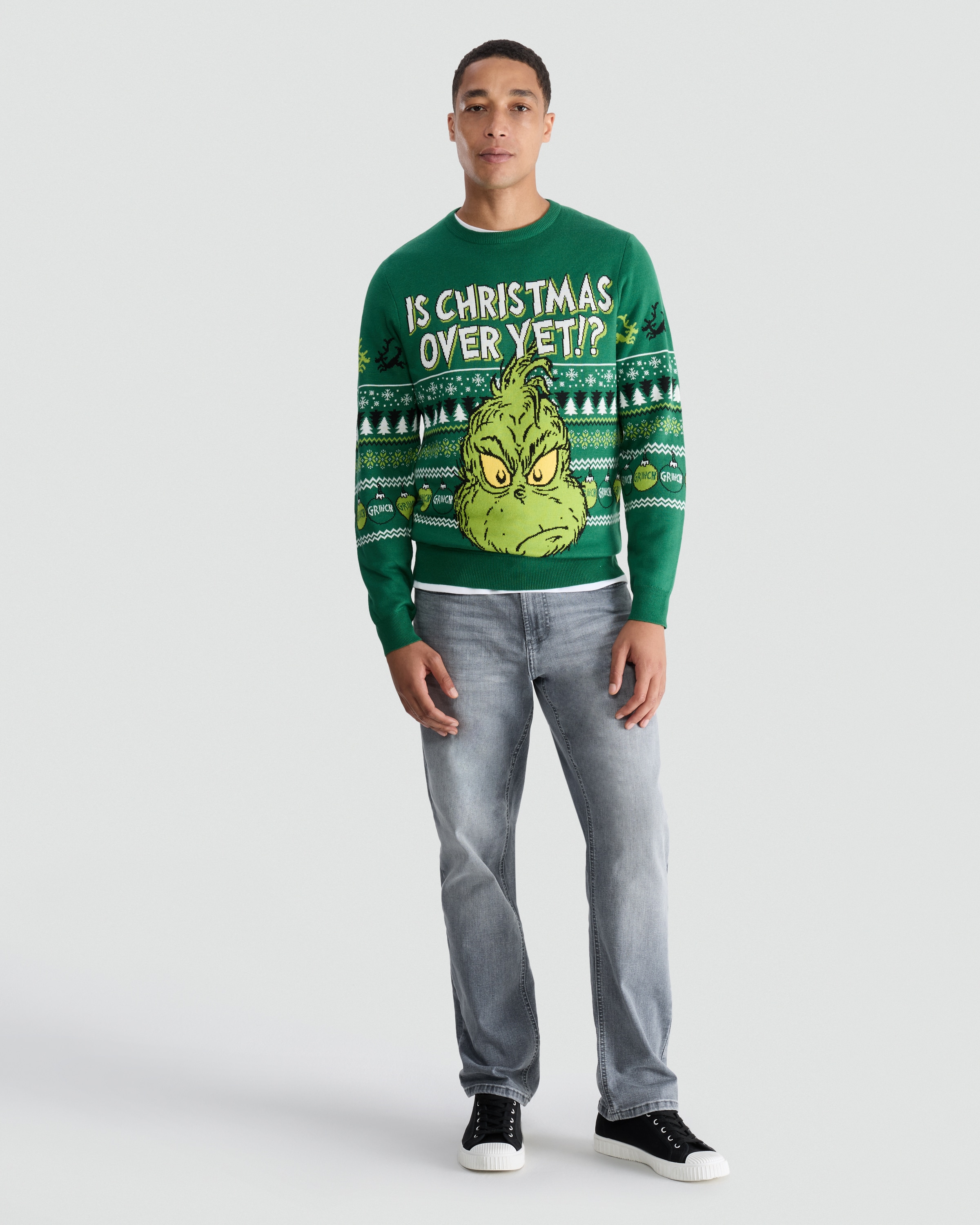 The Grinch Knitted Christmas Jumper in Green