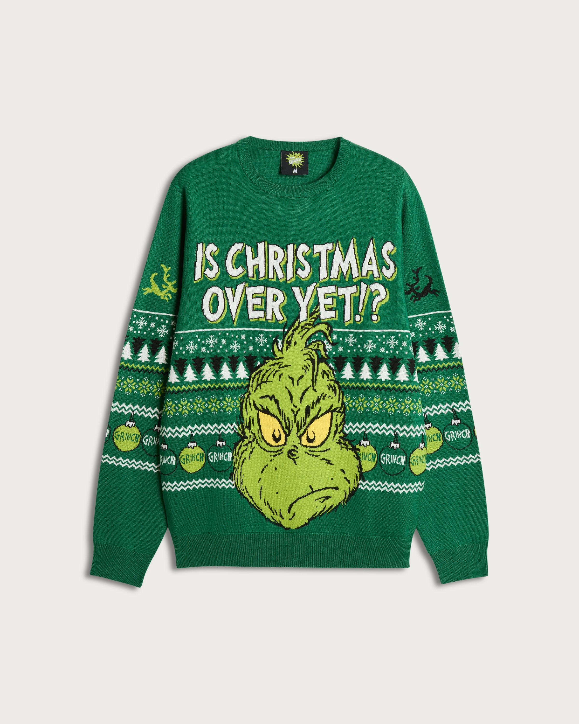 The Grinch Knitted Christmas Jumper in Green thumbnail 4