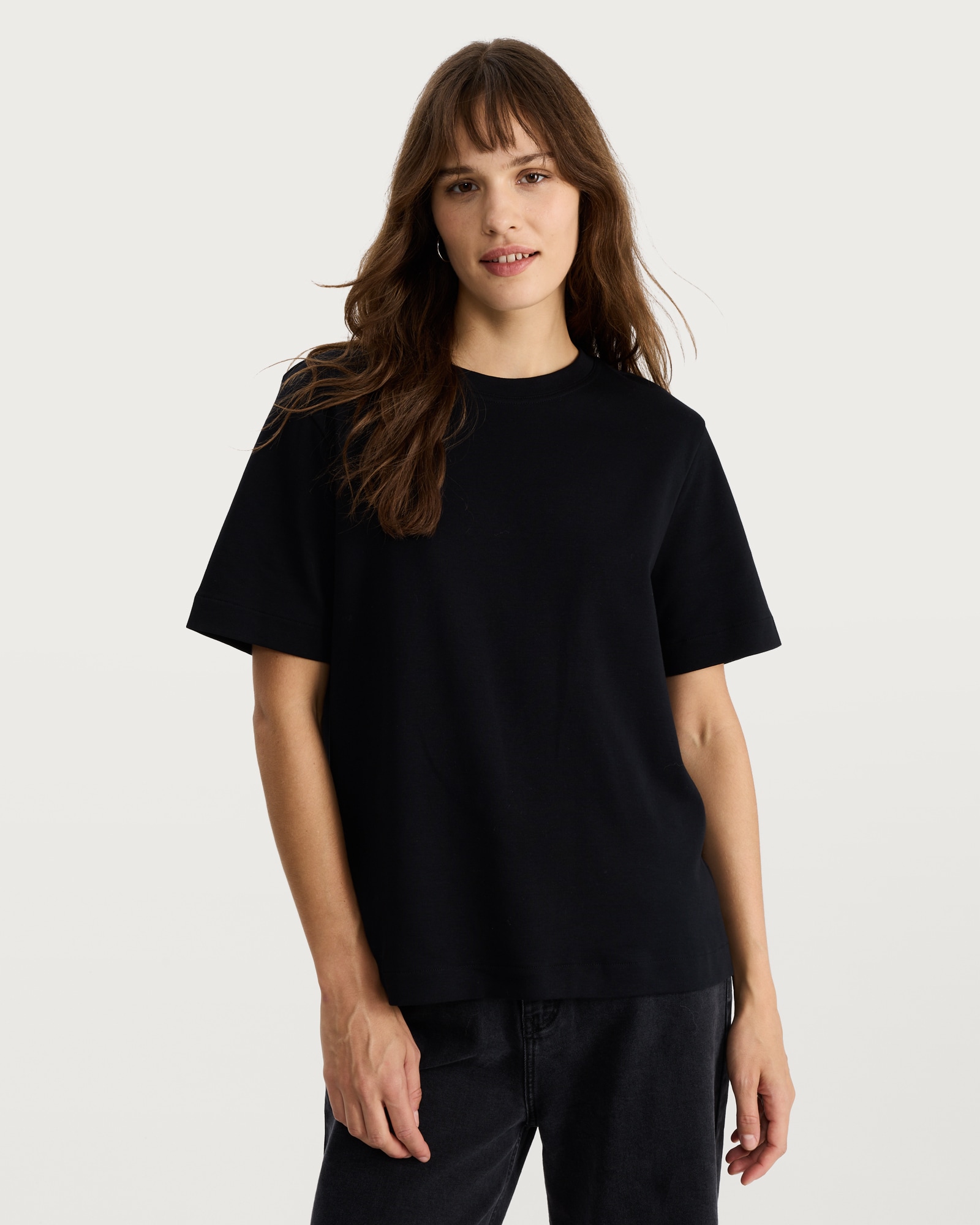 F&F Pure Cotton Heavyweight Crew Neck T-Shirt in Black thumbnail 3