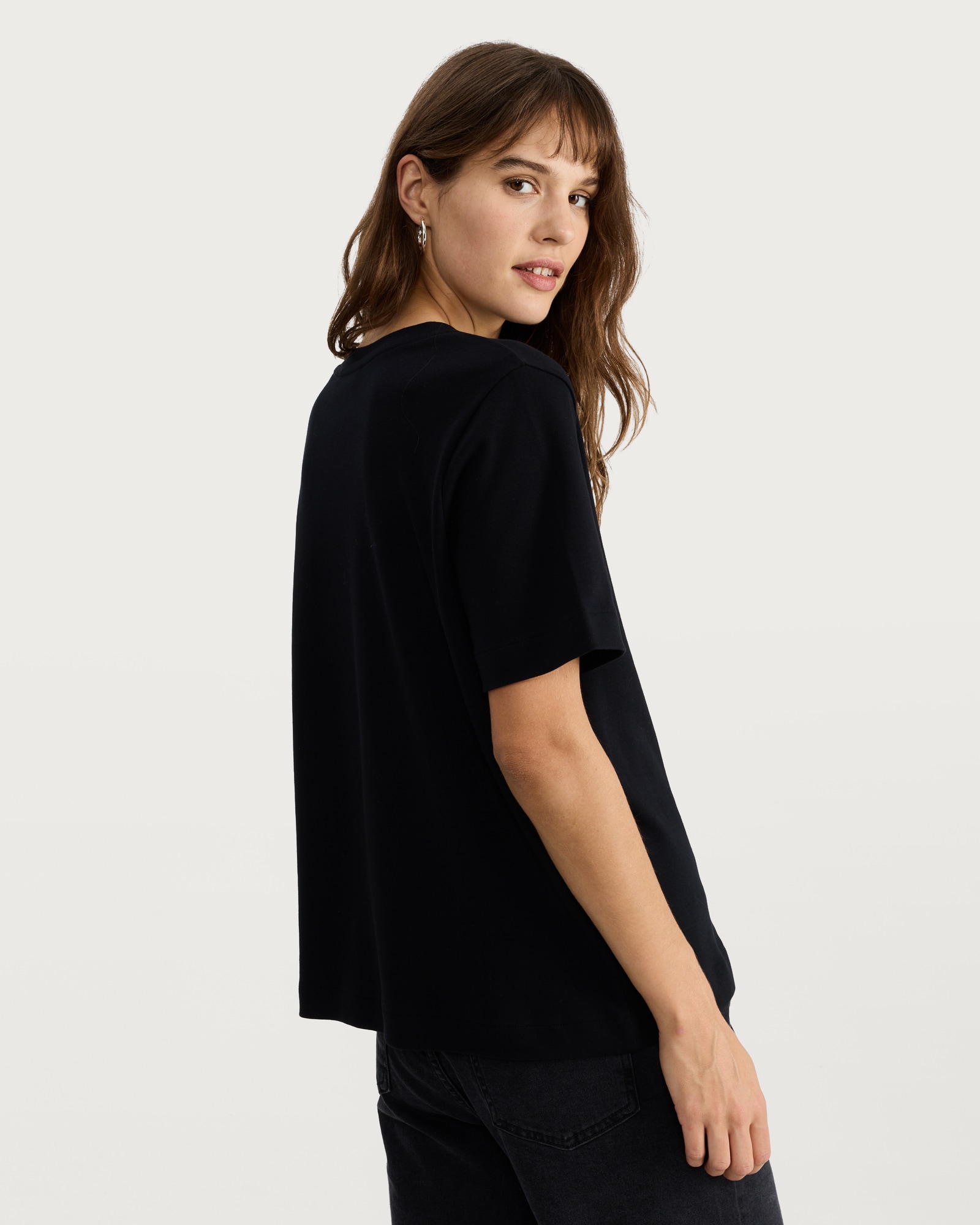 F&F Pure Cotton Heavyweight Crew Neck T-Shirt in Black thumbnail 4