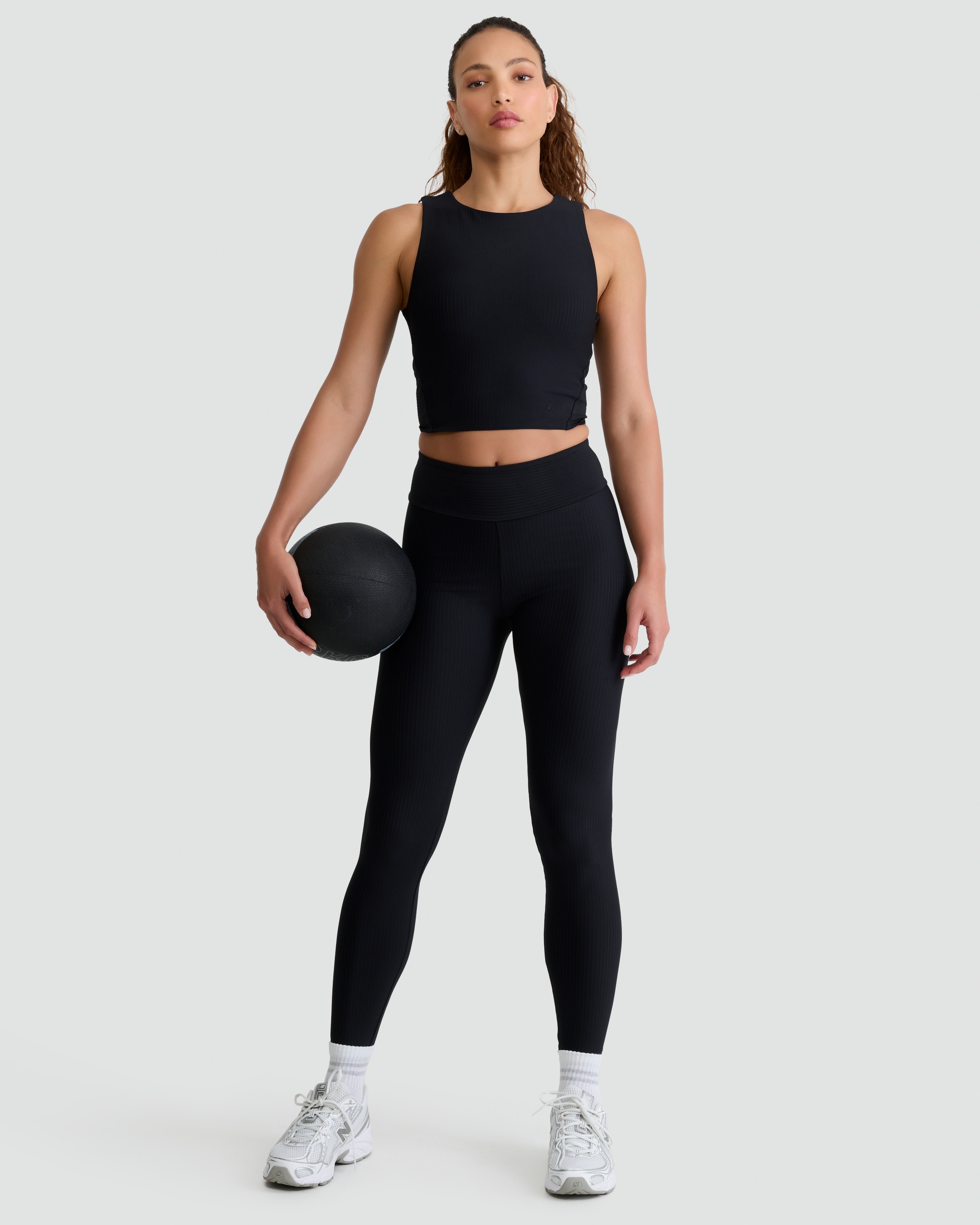 Rise by Zara McDermott Ribbed Elasticated Lounge Bottoms in Black