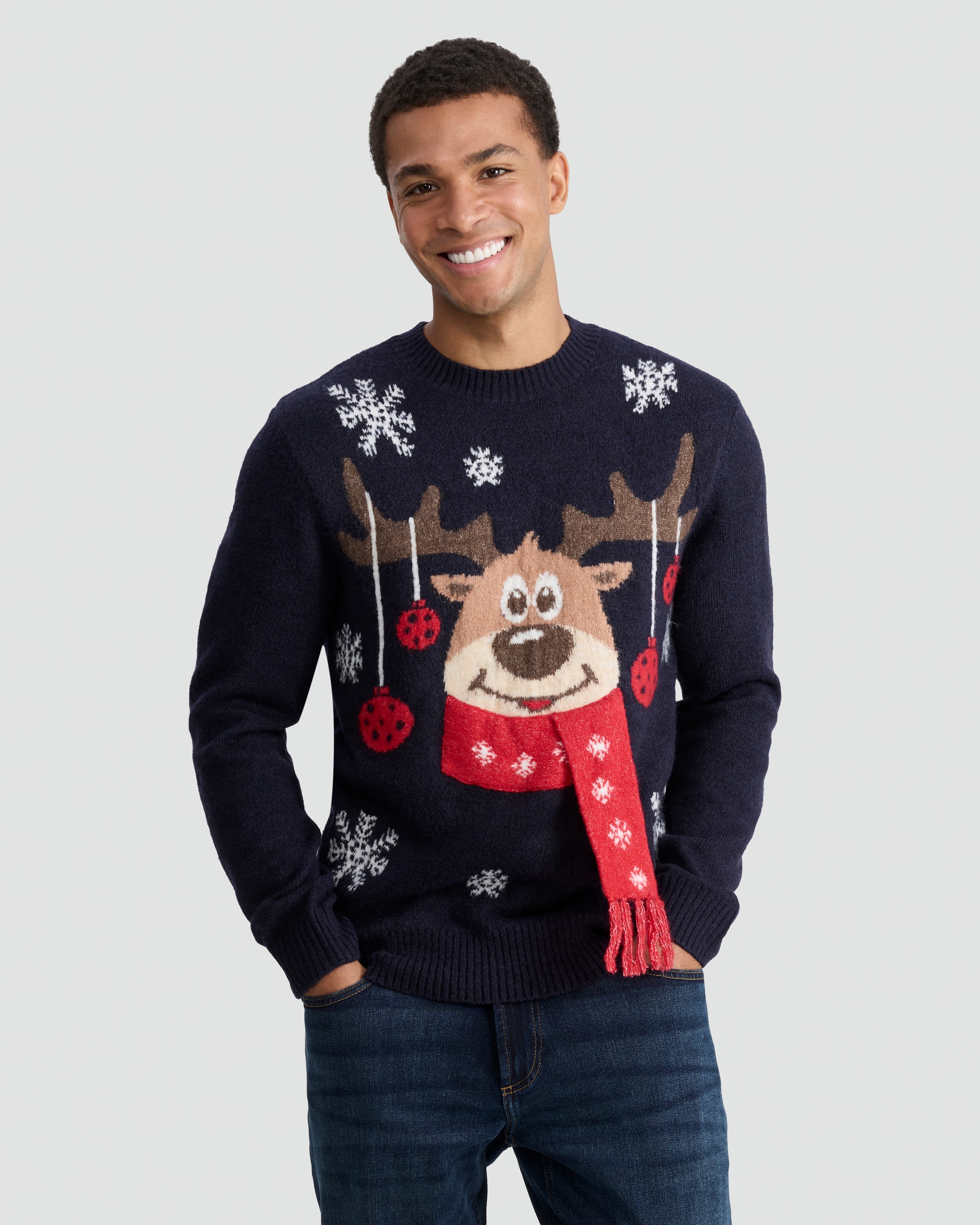 F&F Reindeer Christmas Jumper in Multi thumbnail 2